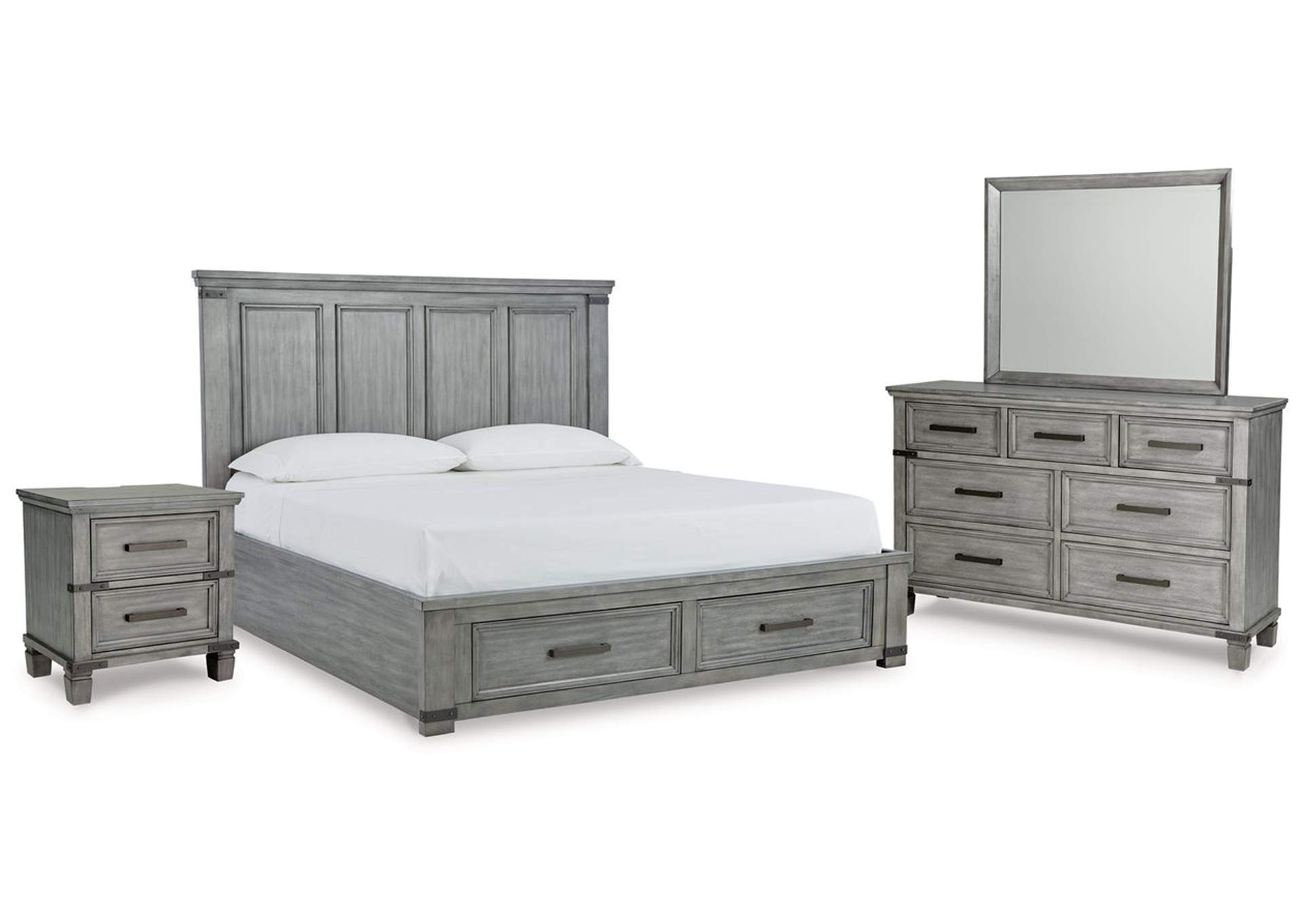 Russelyn California King Panel Storage Bed, Dresser, Mirror and Nightstand,Signature Design By Ashley