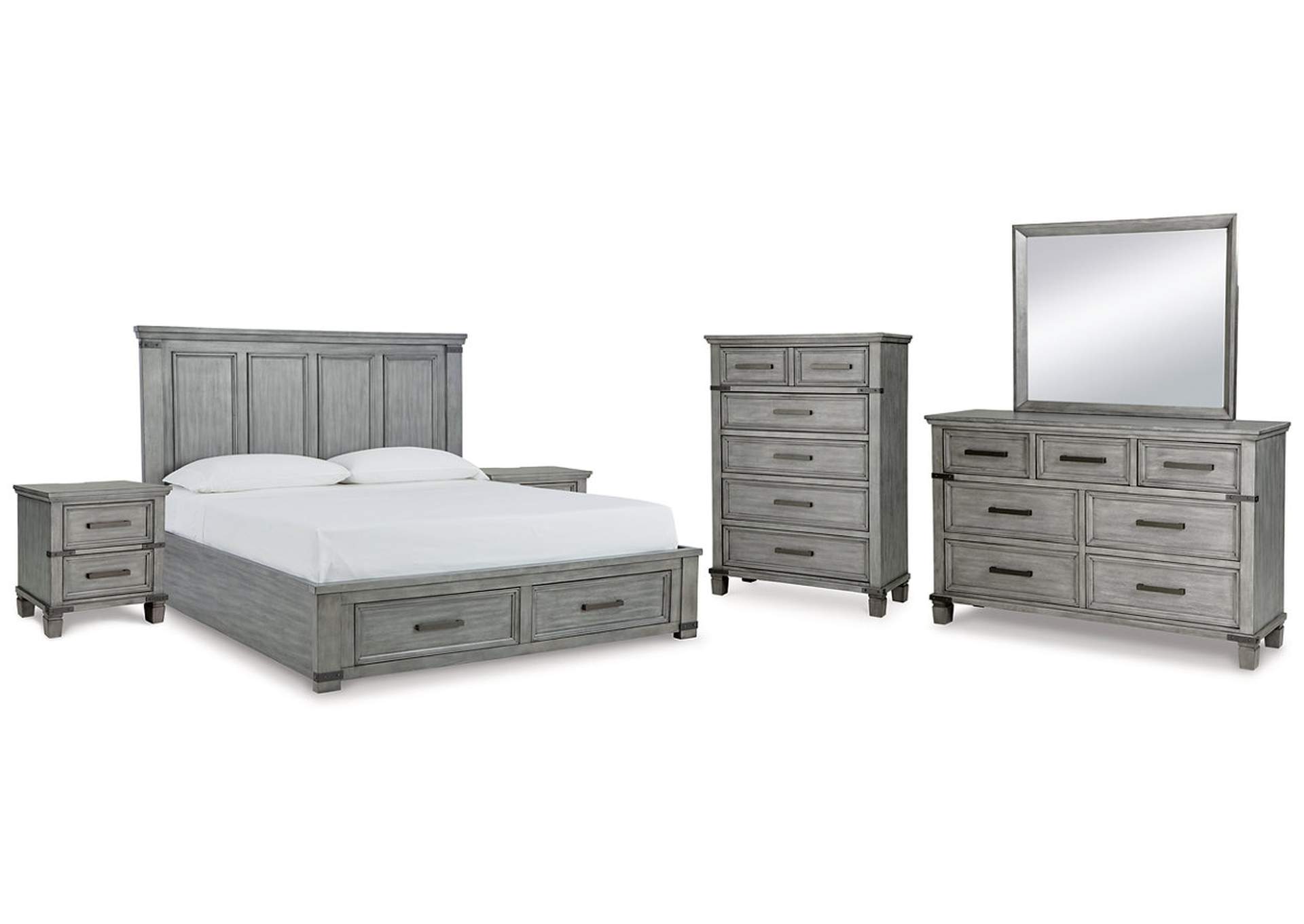 Russelyn California King Storage Bed with Mirrored Dresser, Chest and 2 Nightstands,Signature Design By Ashley