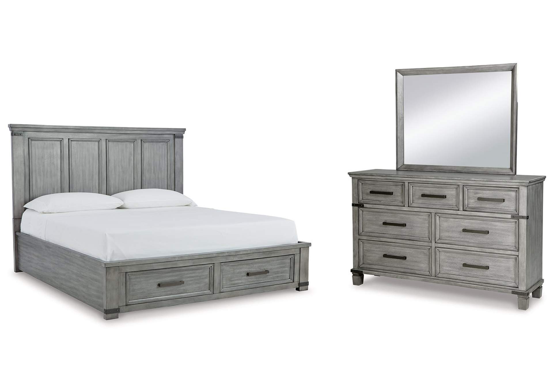 Russelyn King Storage Bed with Mirrored Dresser,Signature Design By Ashley