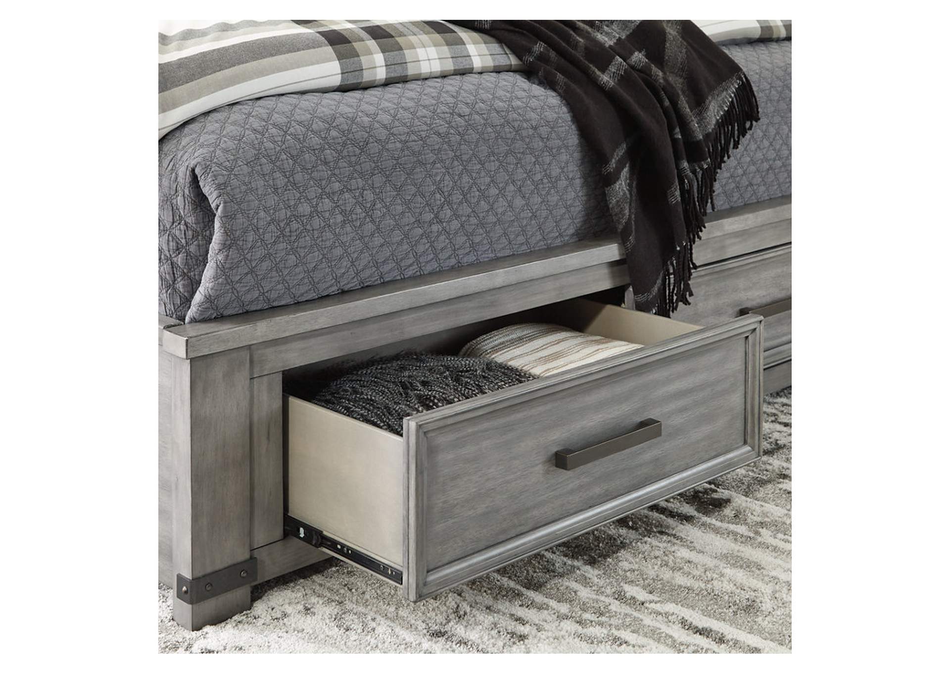 Russelyn California King Panel Storage Bed, Dresser, Mirror and Nightstand,Signature Design By Ashley