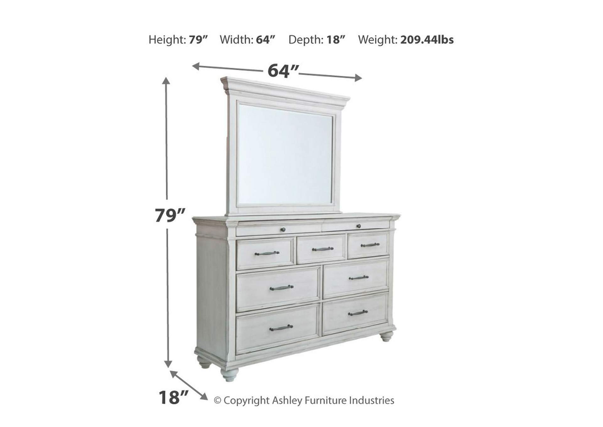 Kanwyn Queen Panel Storage Bed, Dresser, Mirror and Nightstand,Benchcraft