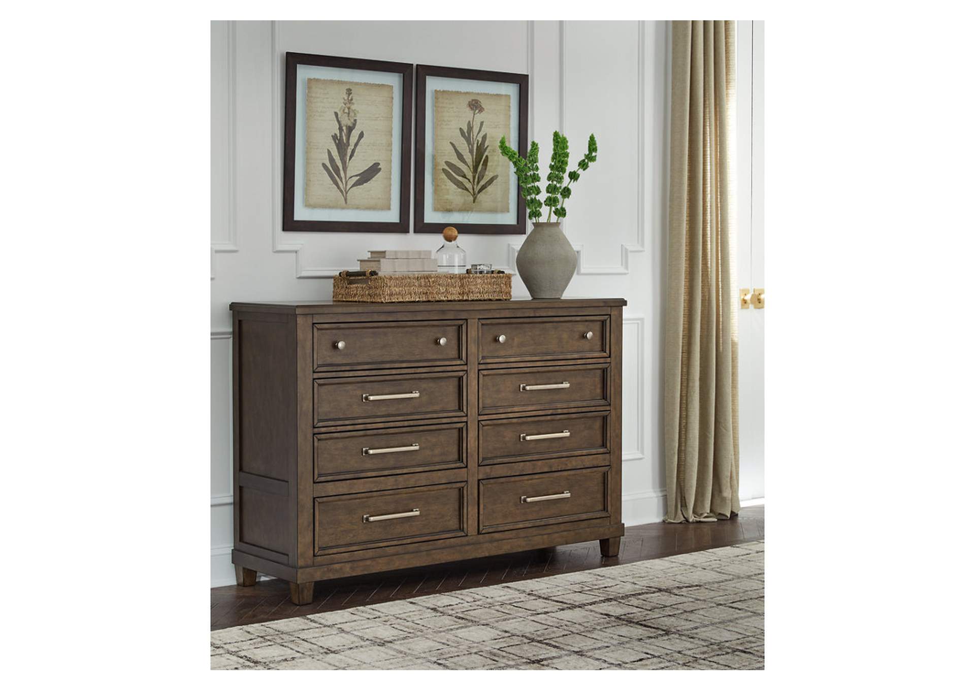 Hillcott King Upholstered Bed with Dresser and Nightstand,Millennium