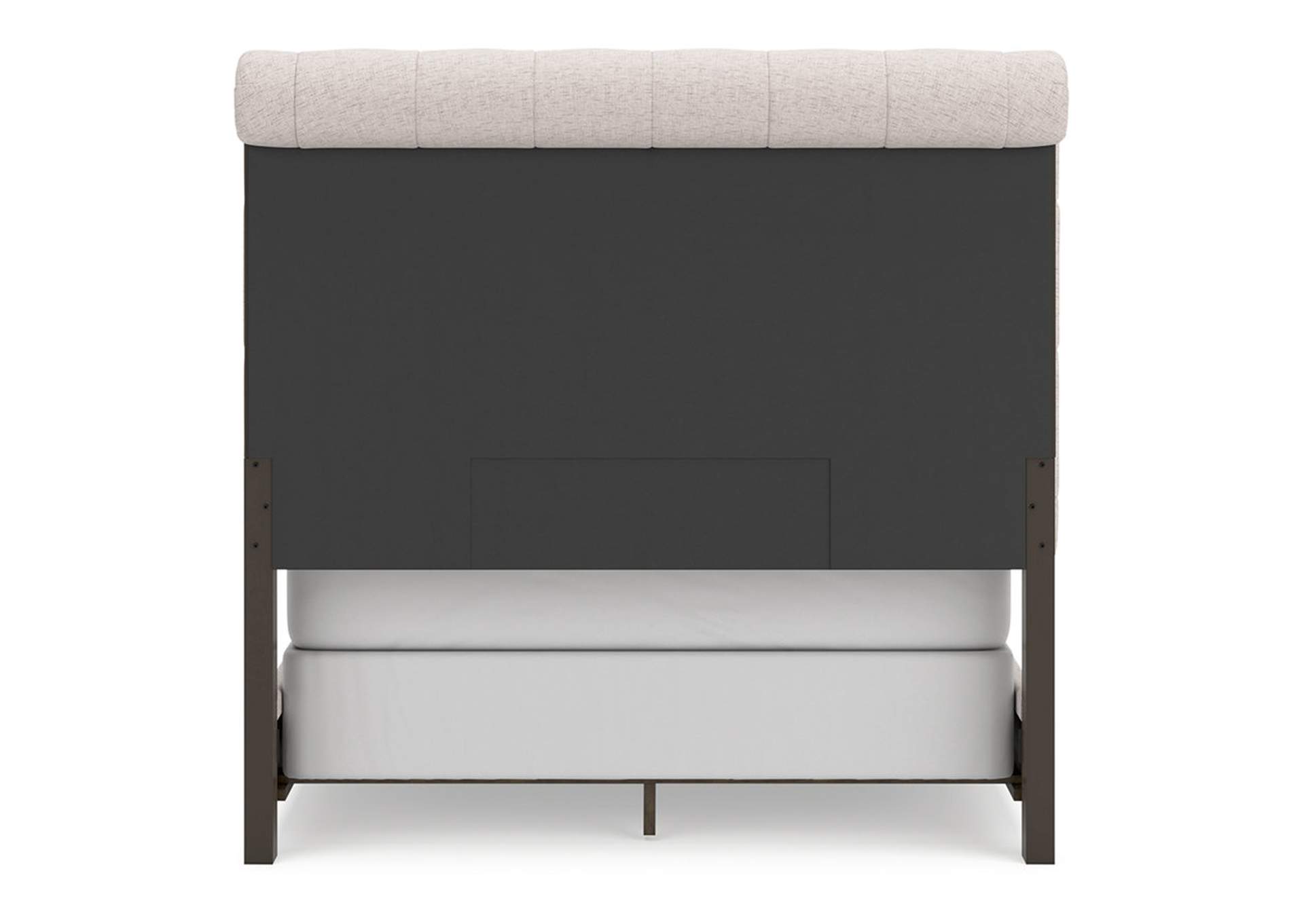 Hillcott Queen Upholstered Bed with Mirrored Dresser,Millennium