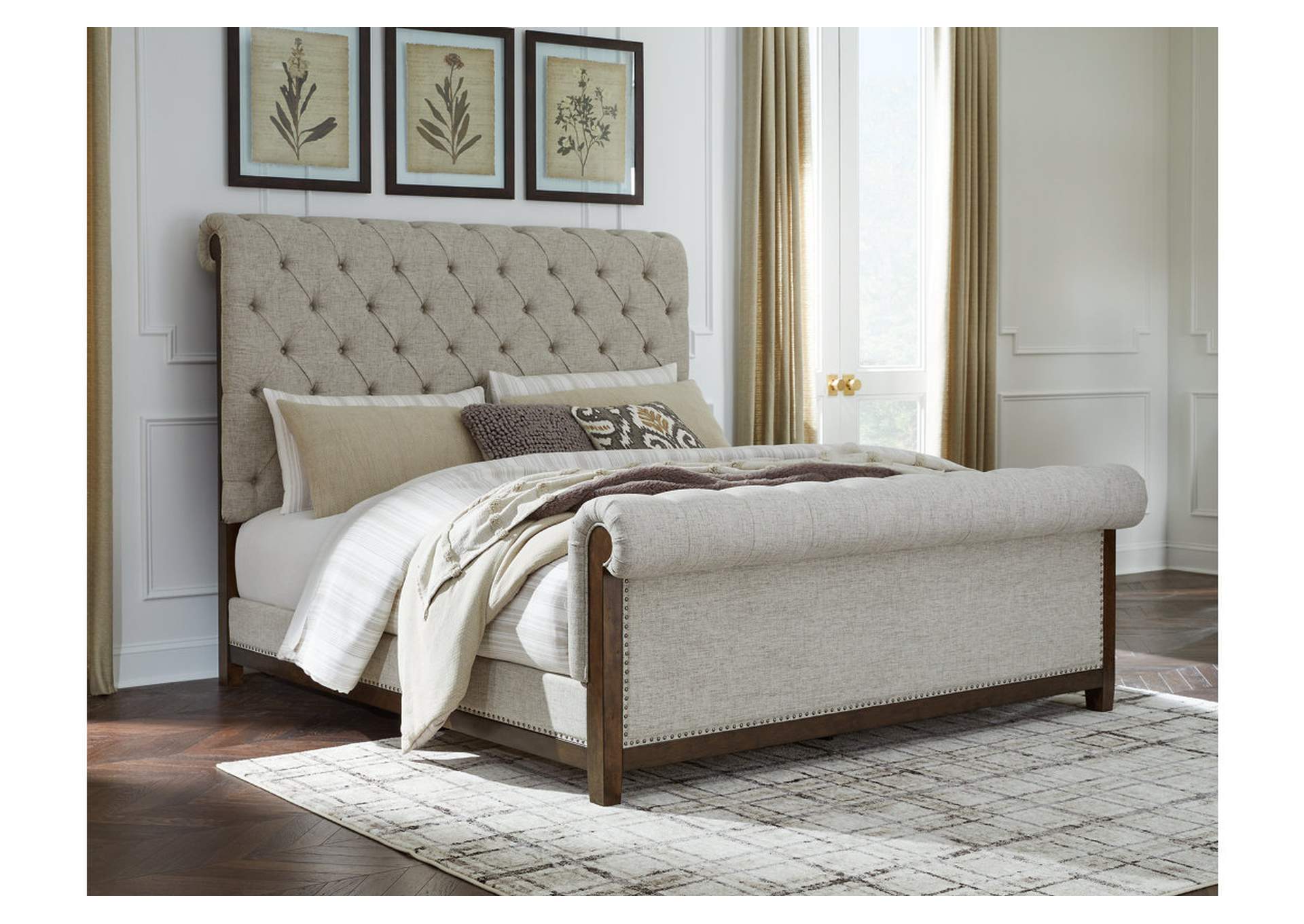 Hillcott King Upholstered Bed,Millennium