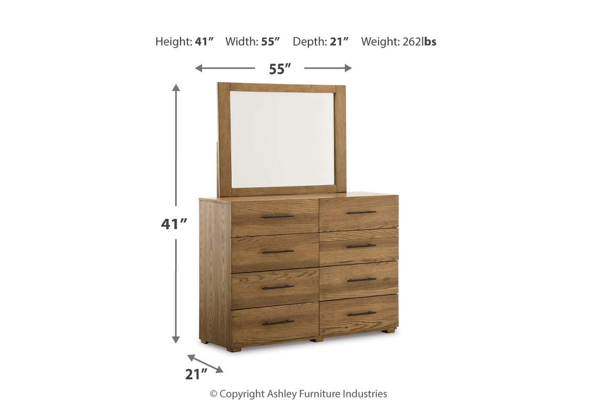 Dakmore California King Upholstered Bed, Dresser and Mirror,Signature Design By Ashley