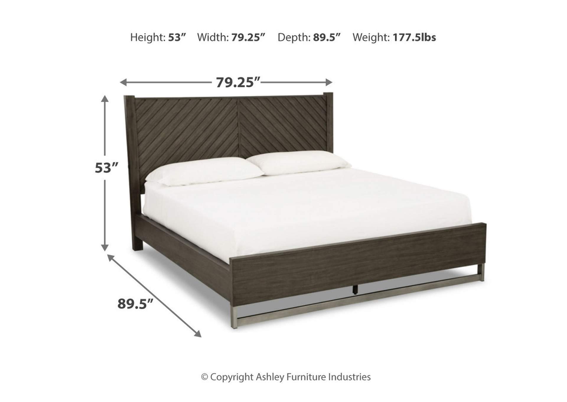 Arkenton California King Panel Bed with Mirrored Dresser, Chest and Nightstand,Ashley