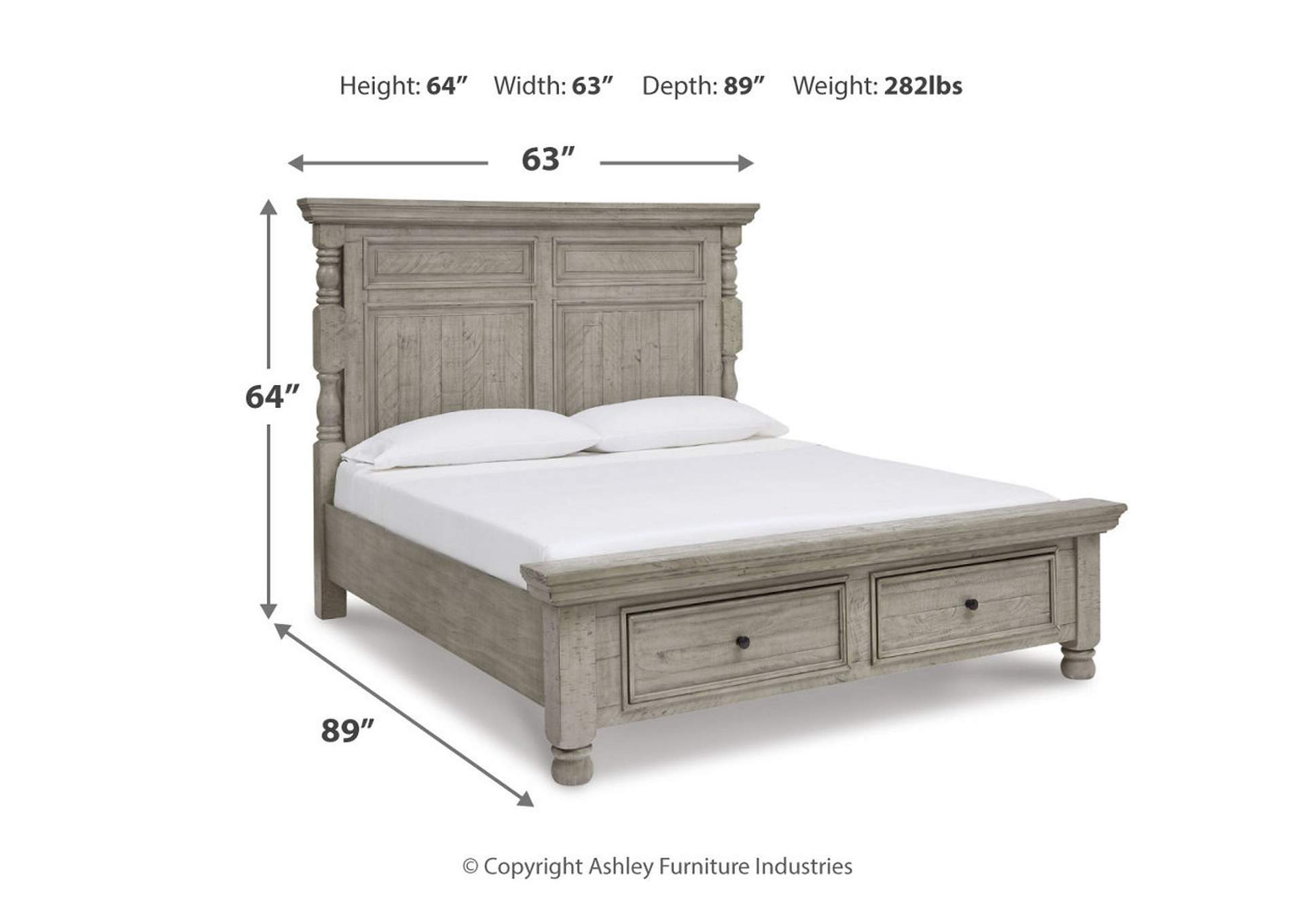 Harrastone Queen Panel Bed with Mirrored Dresser and 2 Nightstands,Millennium