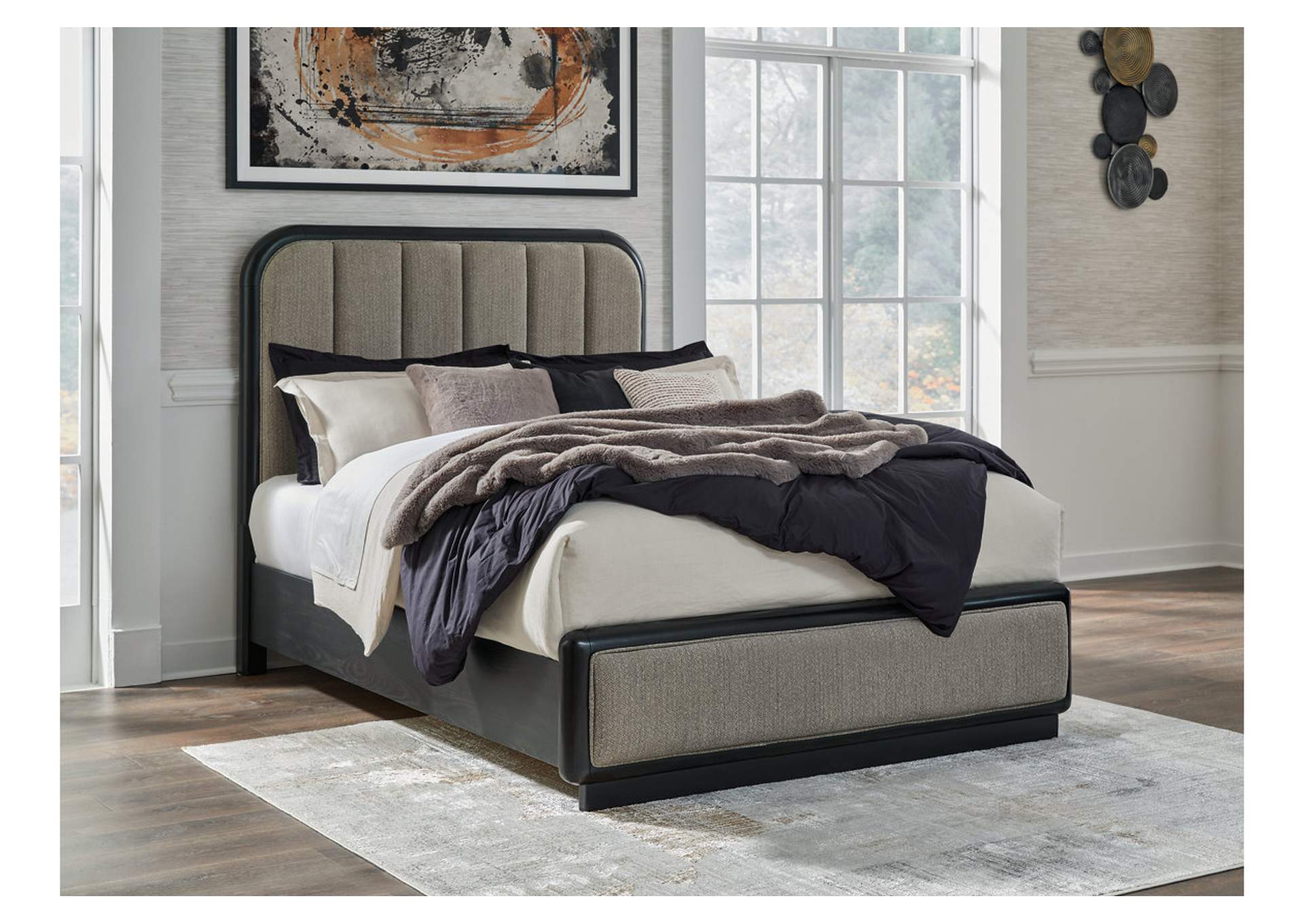 Rowanbeck Queen Upholstered Panel Bed,Signature Design By Ashley