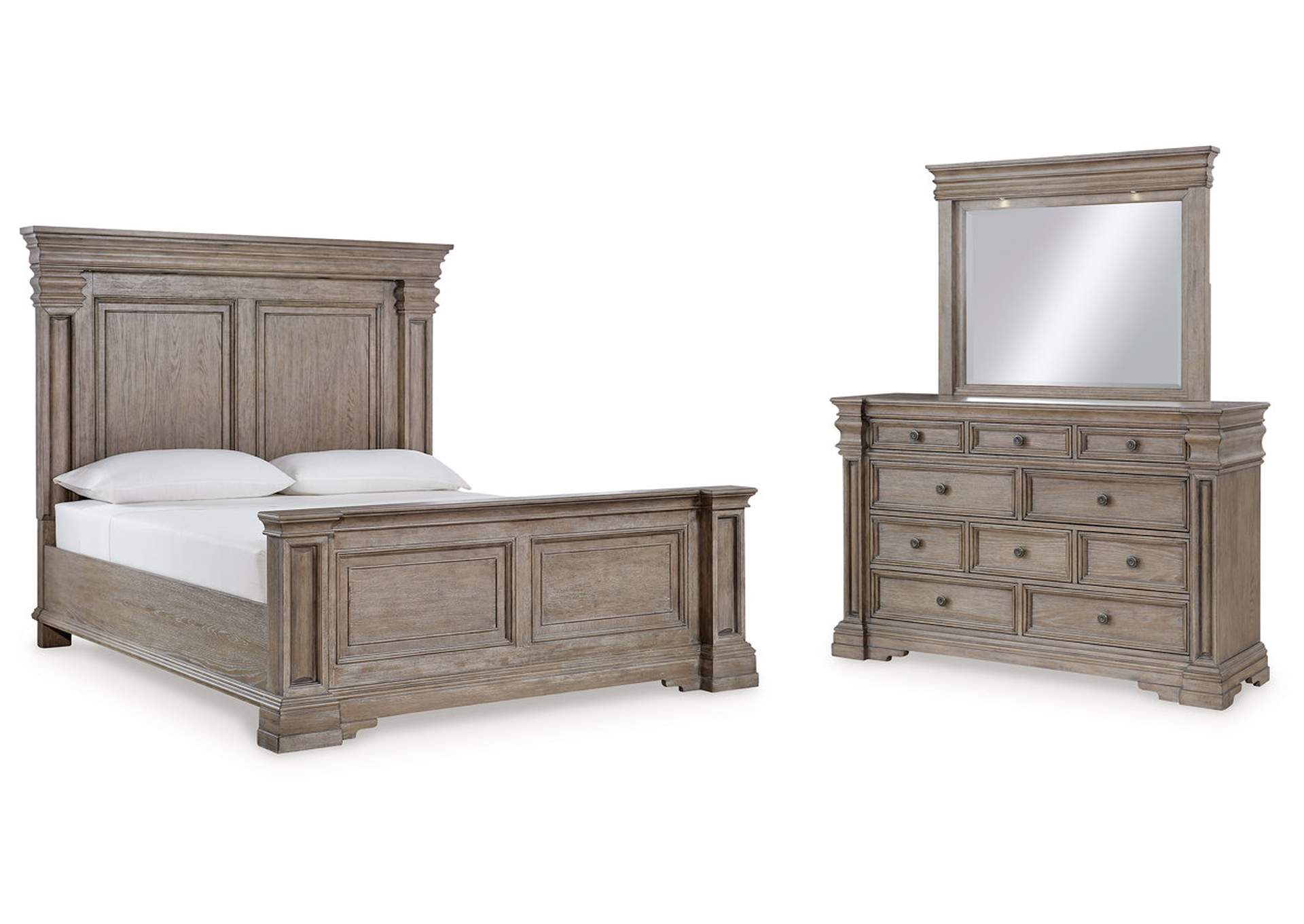 Blairhurst California King Panel Bed with Mirrored Dresser,Signature Design By Ashley