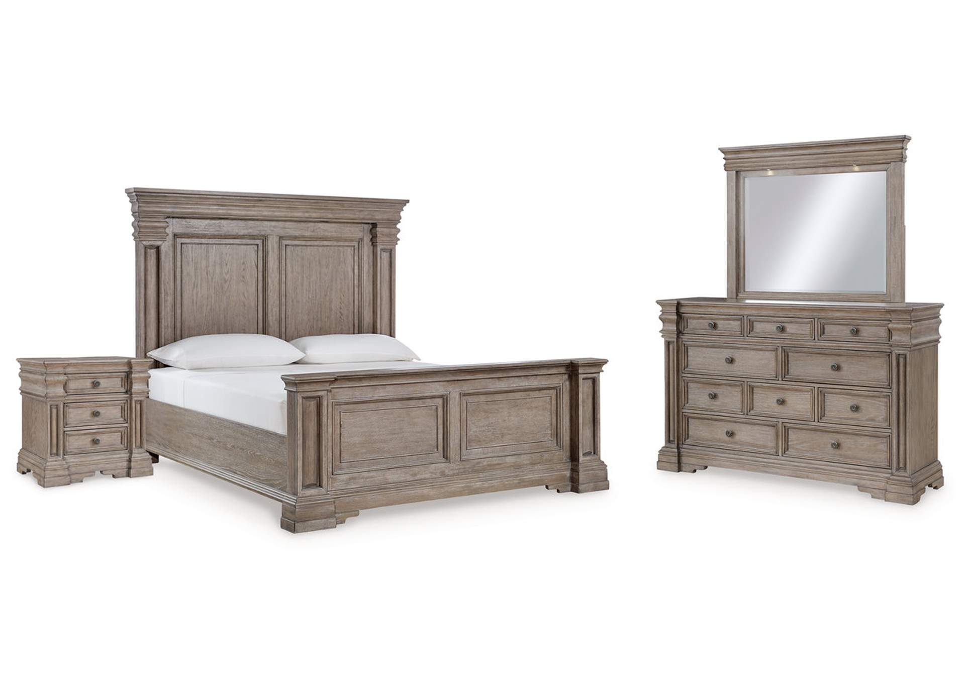 Blairhurst King Panel Bed with Mirrored Dresser and Nightstand,Signature Design By Ashley