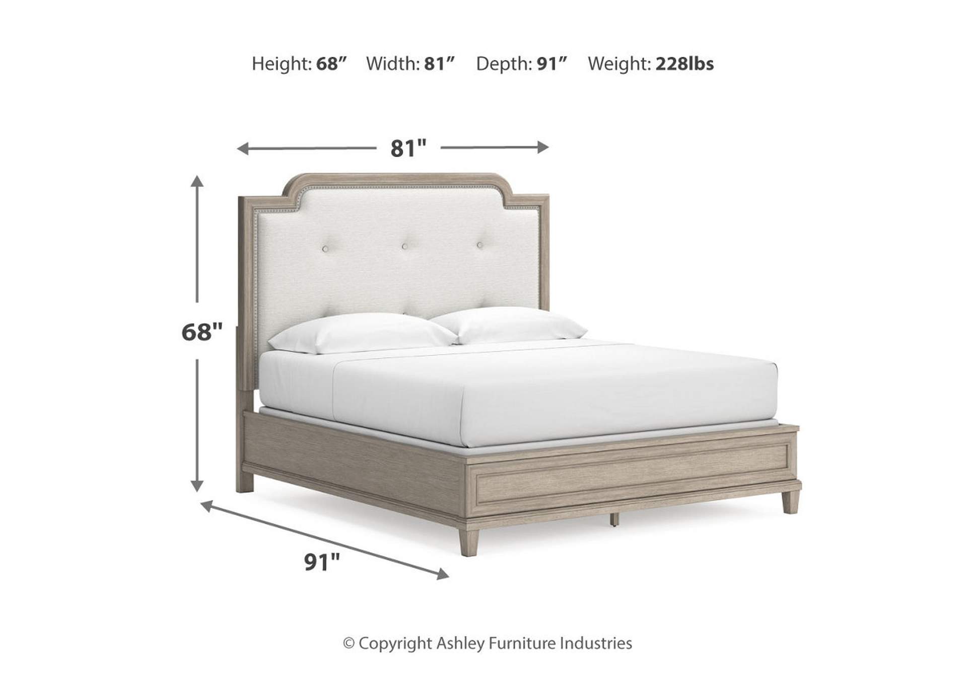 Jorlaina King Upholstered Panel Bed,Millennium