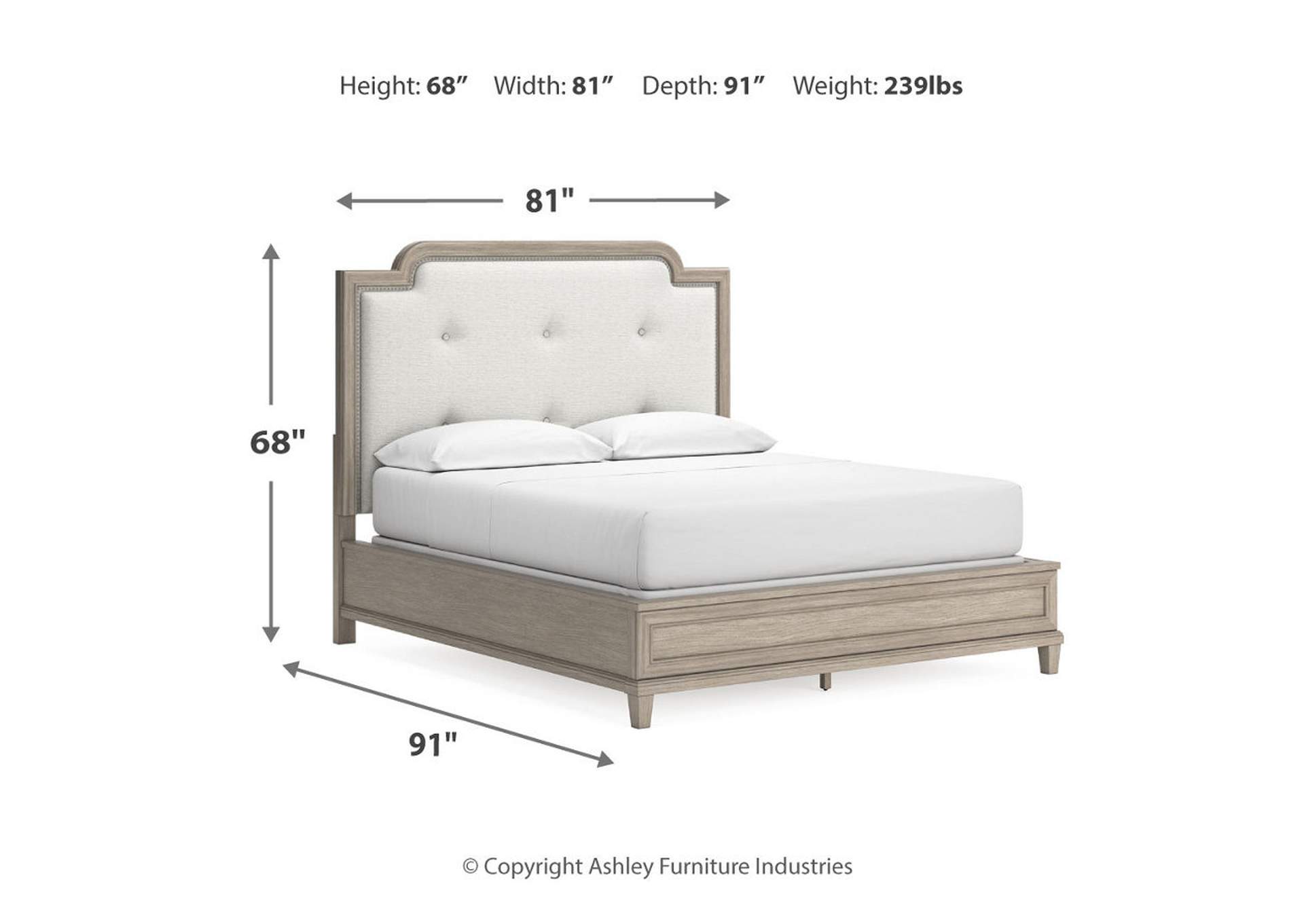 Jorlaina California King Upholstered Panel Bed,Millennium