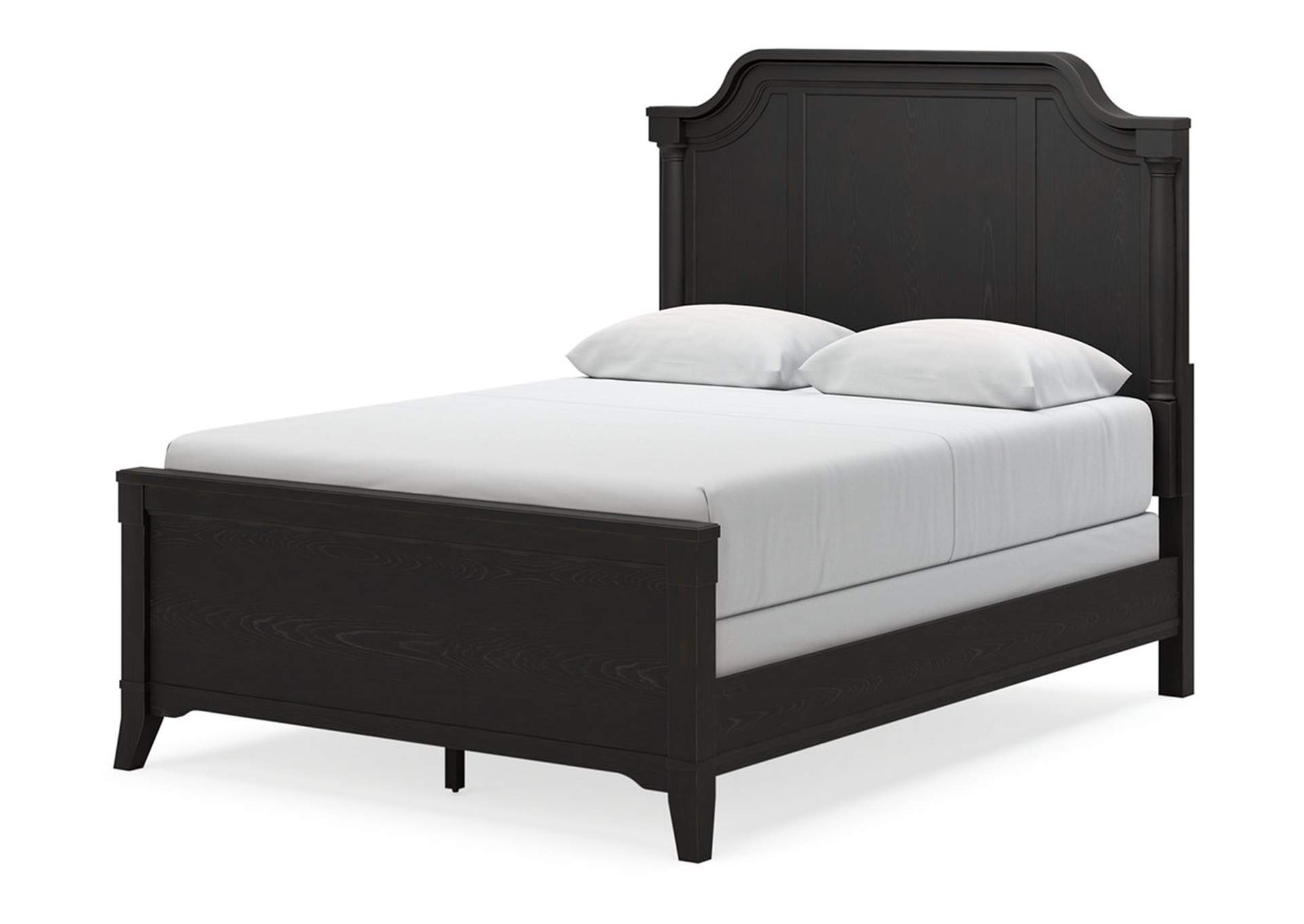 Welltern Queen Panel Bed with Mirrored Dresser, Chest and 2 Nightstands,Millennium