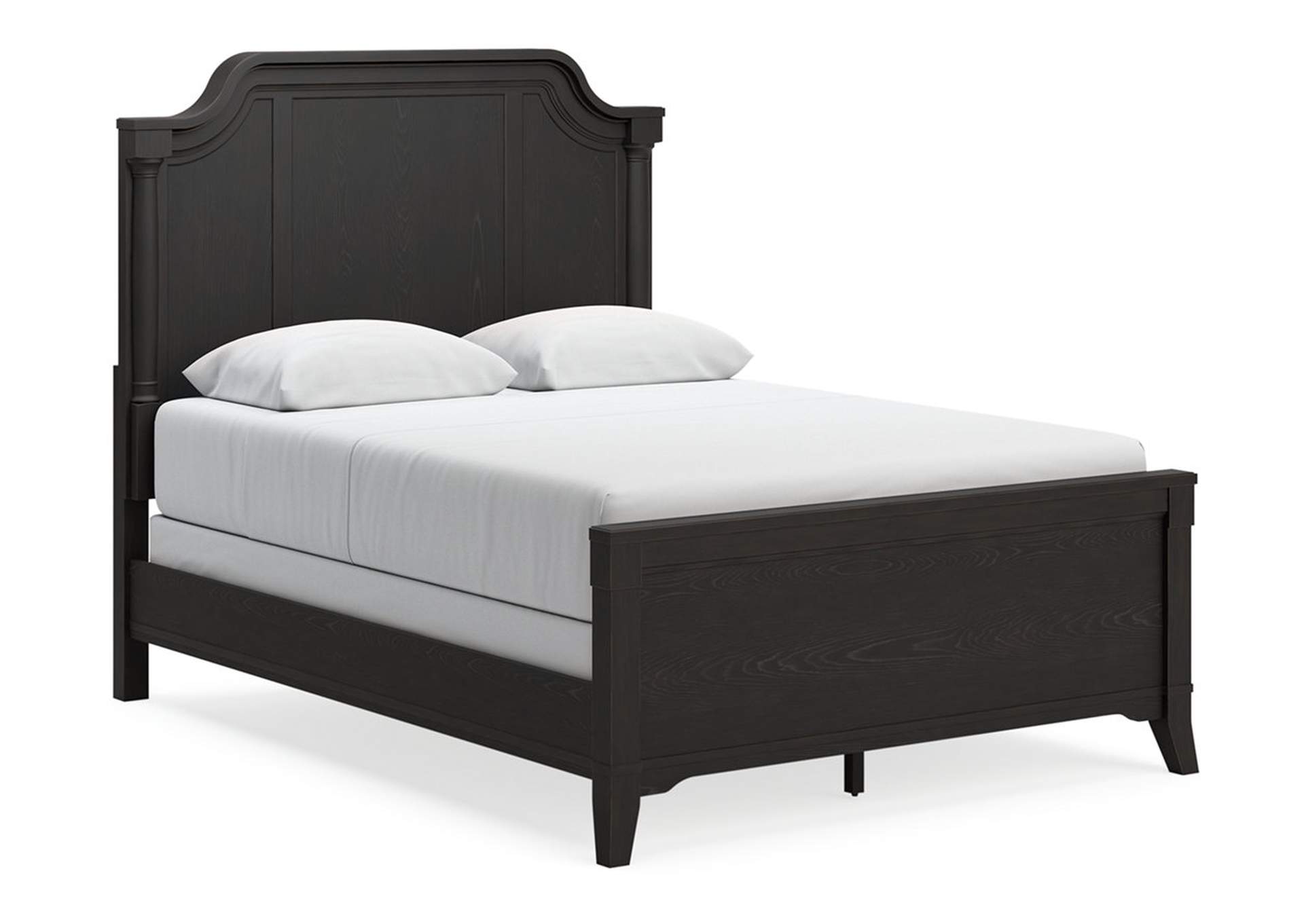 Welltern Queen Panel Bed with Mirrored Dresser, Chest and 2 Nightstands,Millennium