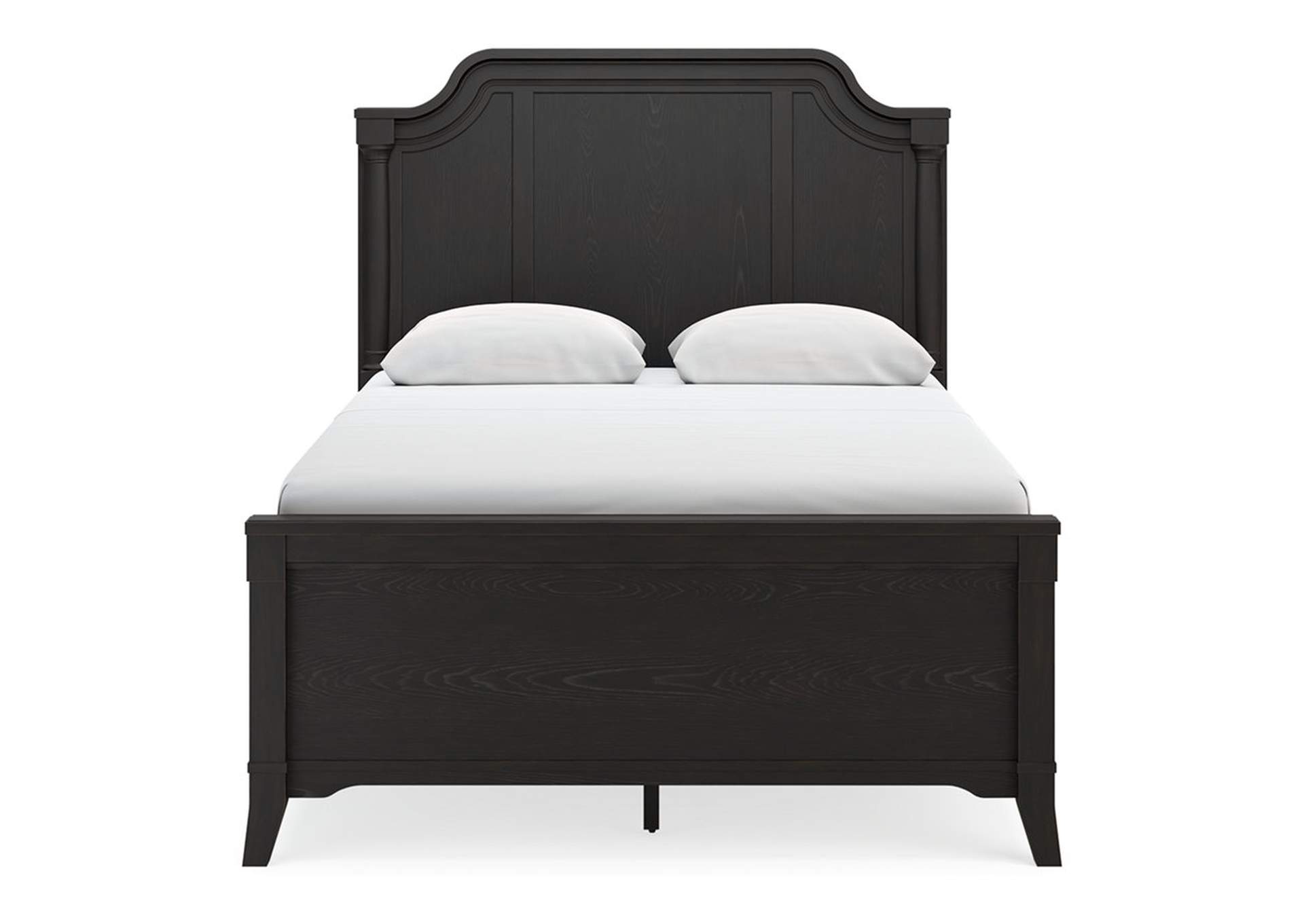 Welltern Queen Panel Bed with Mirrored Dresser and 2 Nightstands,Millennium