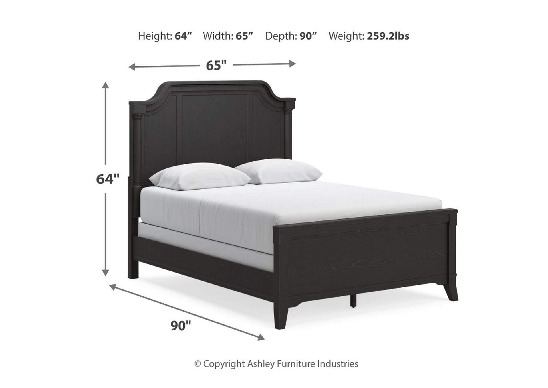 Welltern Queen Panel Bed with Mirrored Dresser,Millennium