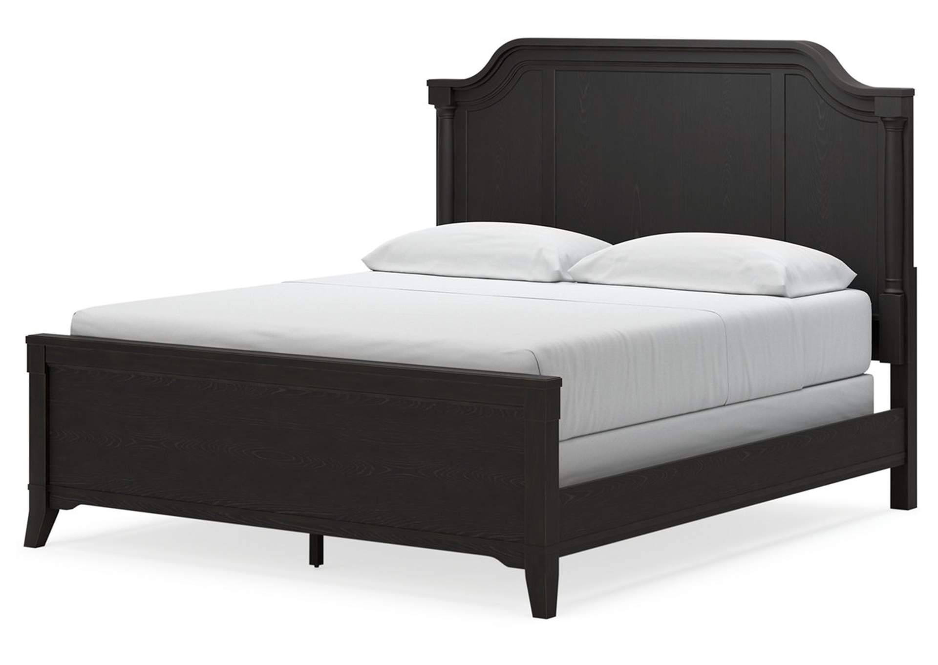 Welltern California King Panel Bed with Mirrored Dresser and Nightstand,Millennium