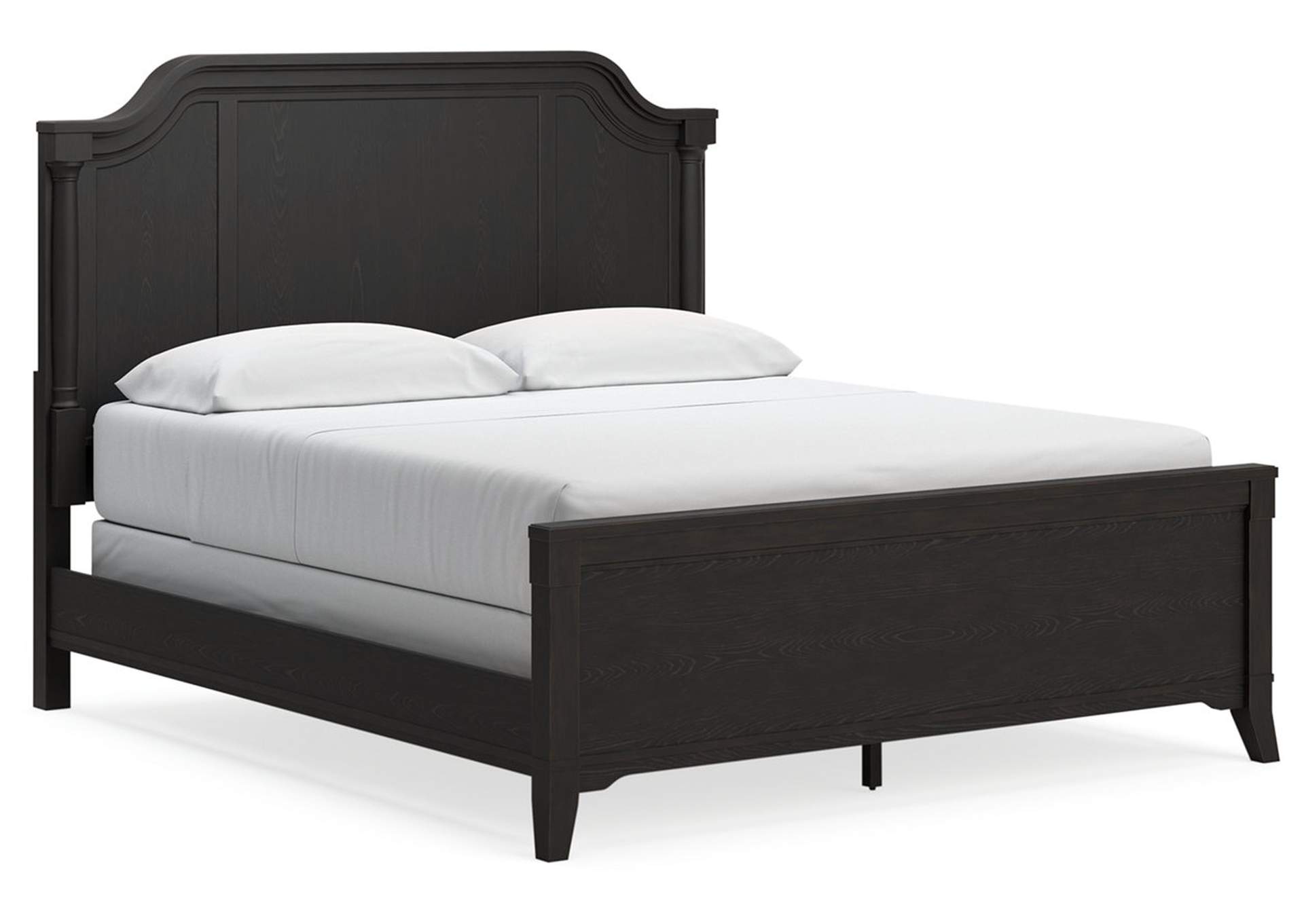 Welltern California King Panel Bed with Mirrored Dresser and 2 Nightstands,Millennium