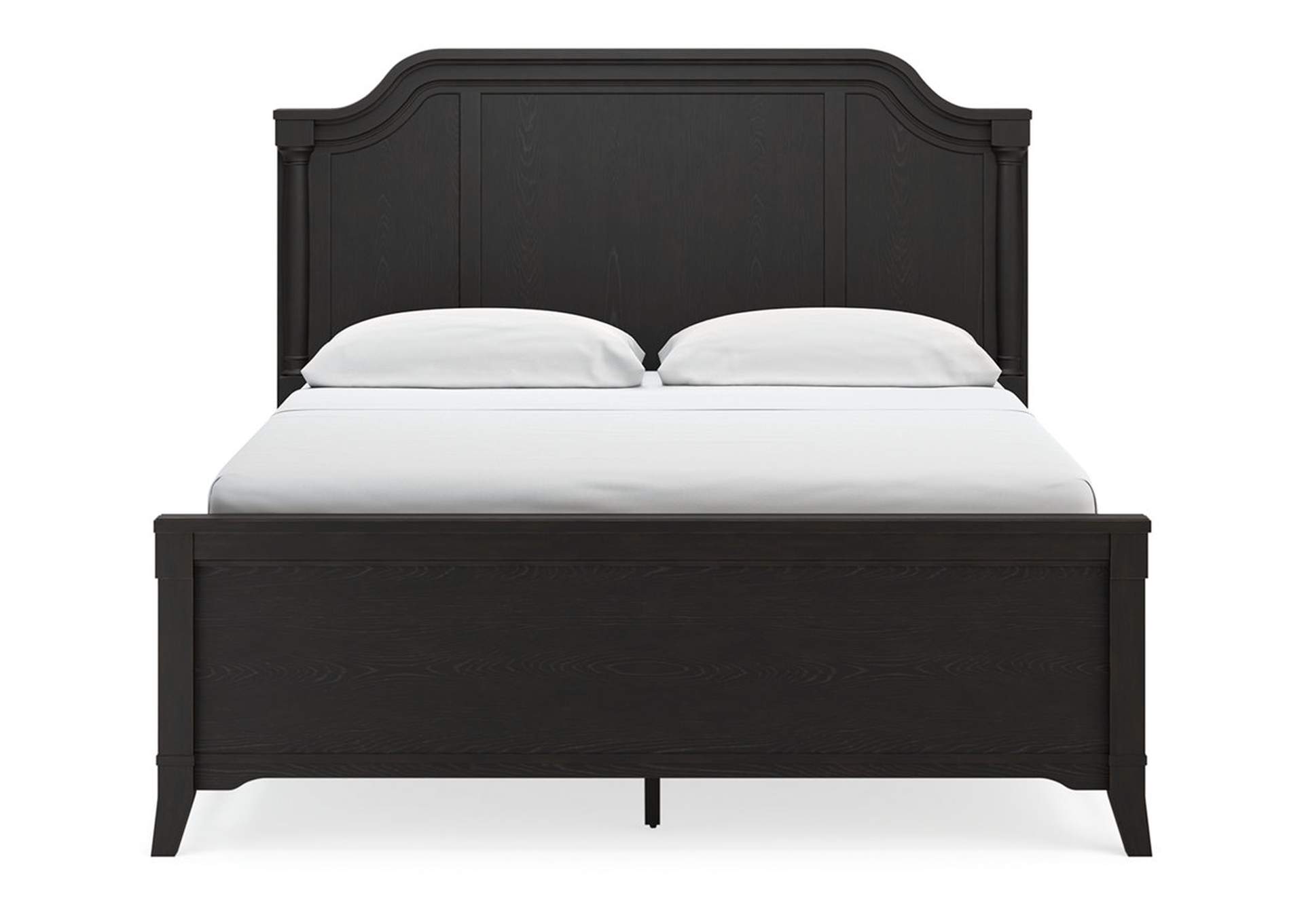 Welltern California King Panel Bed with Mirrored Dresser, Chest and Nightstand,Millennium