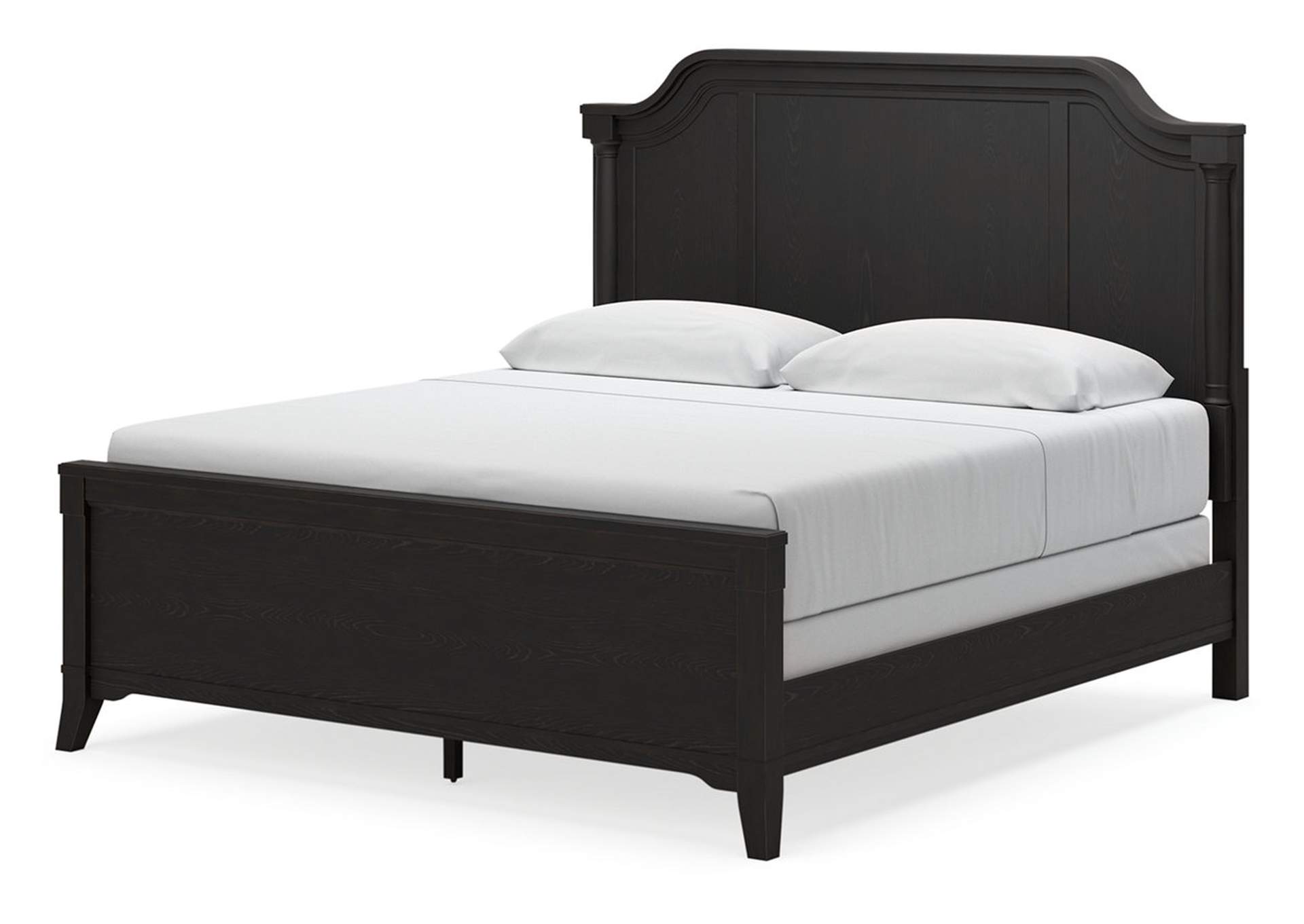 Welltern King Panel Bed with Mirrored Dresser, Chest and 2 Nightstands,Millennium