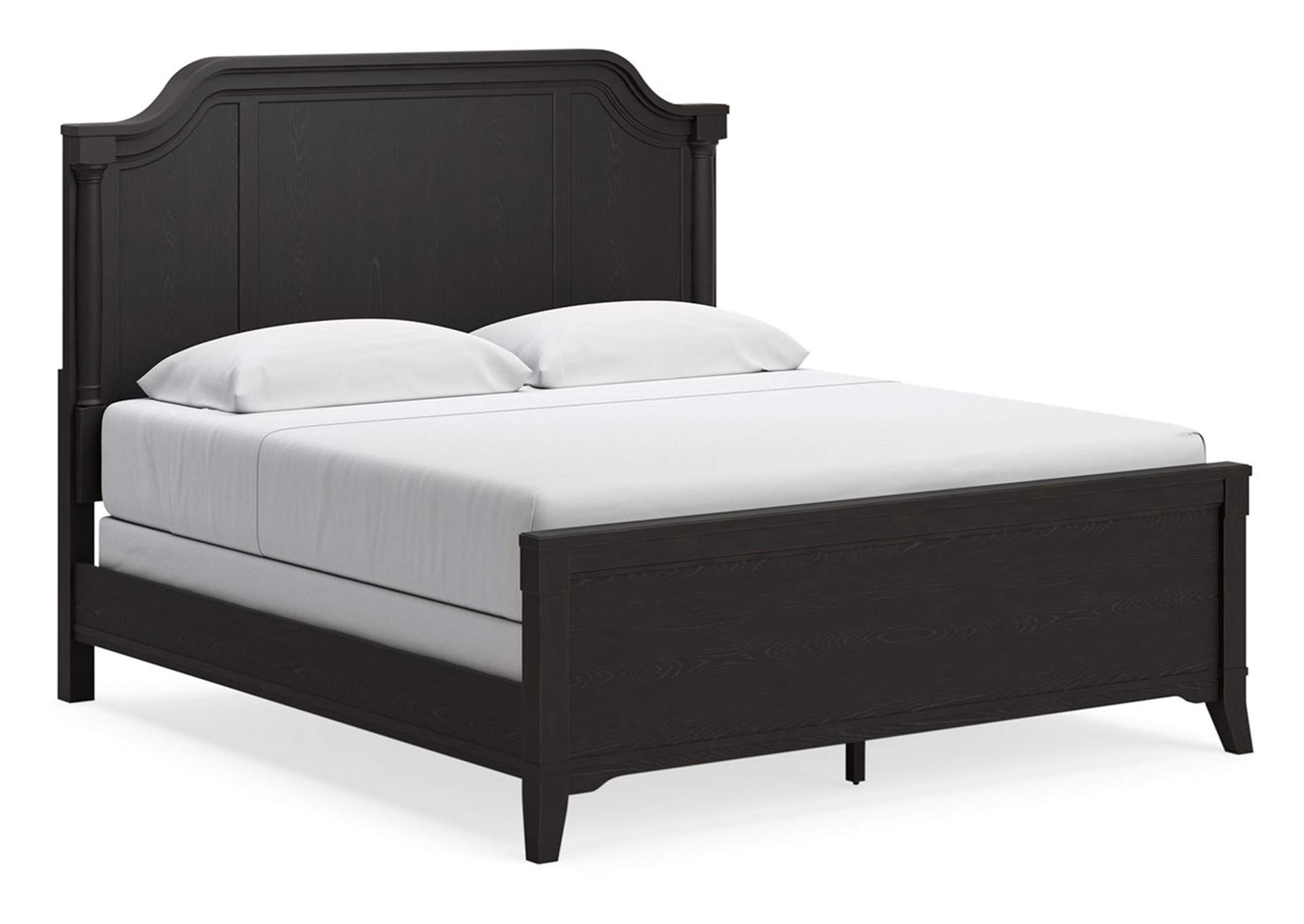 Welltern King Panel Bed with Mirrored Dresser, Chest and 2 Nightstands,Millennium