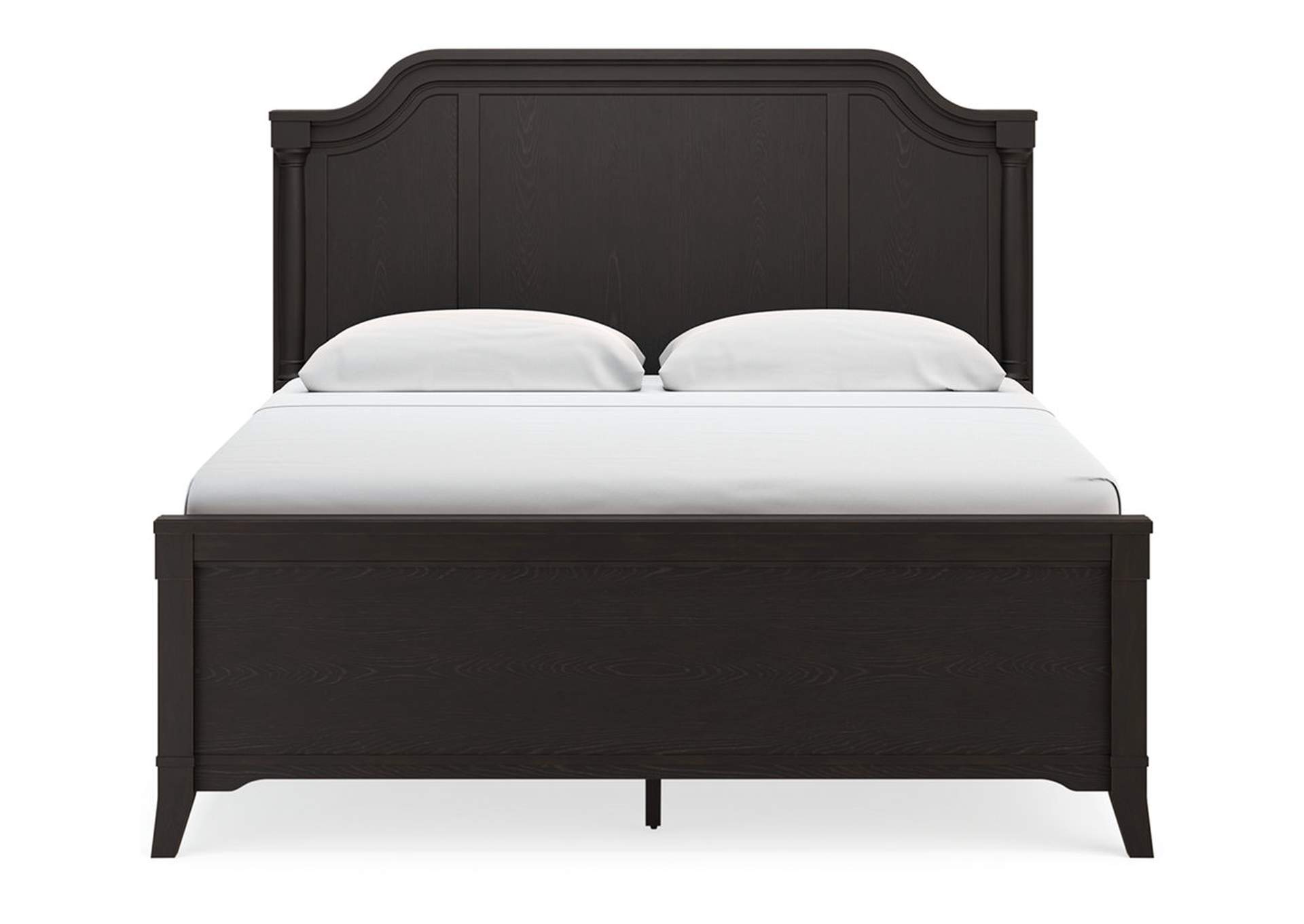 Welltern King Panel Bed with Mirrored Dresser and 2 Nightstands,Millennium