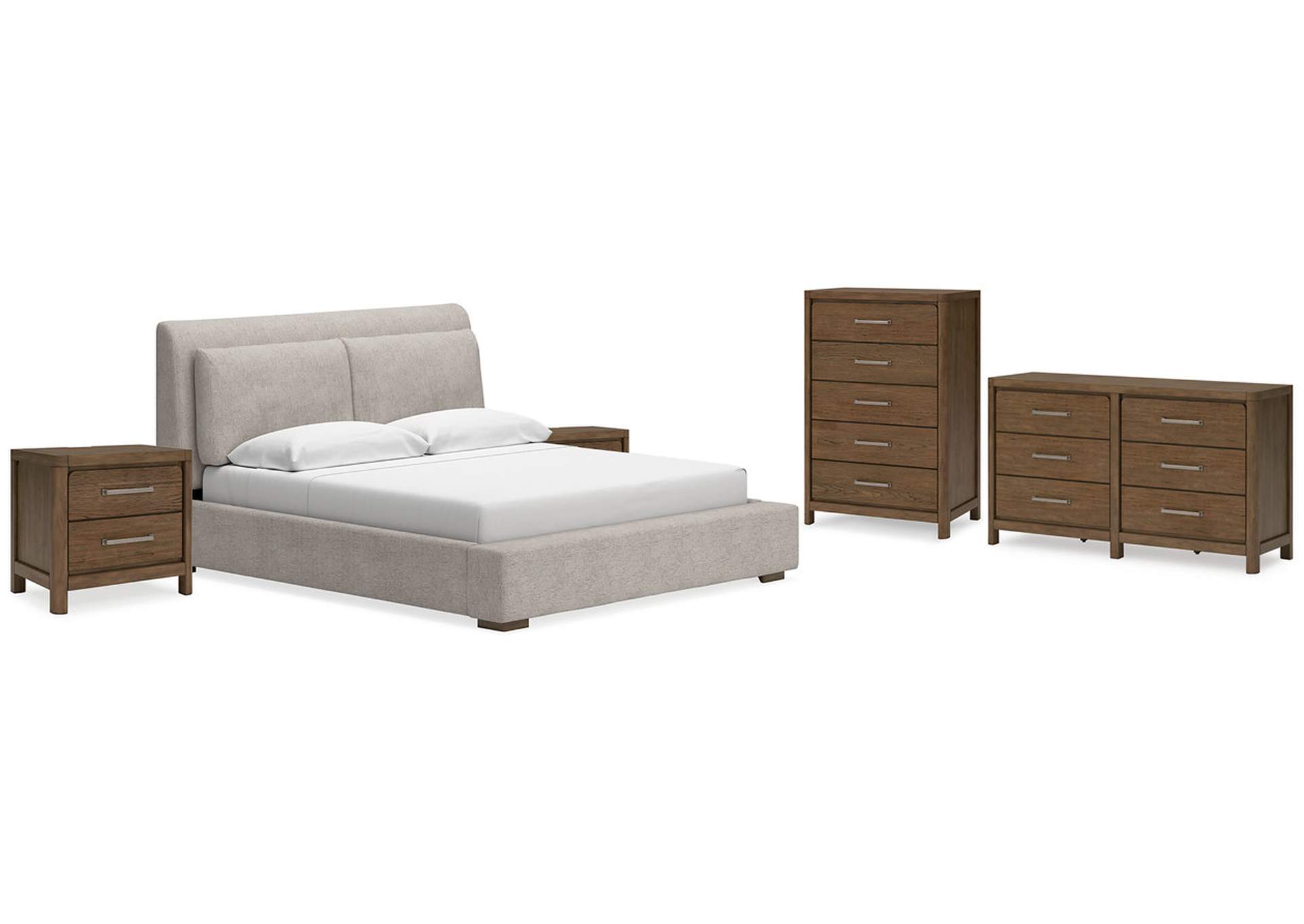 Cabalynn California King Upholstered Bed with Dresser, Chest and 2 Nightstands,Signature Design By Ashley