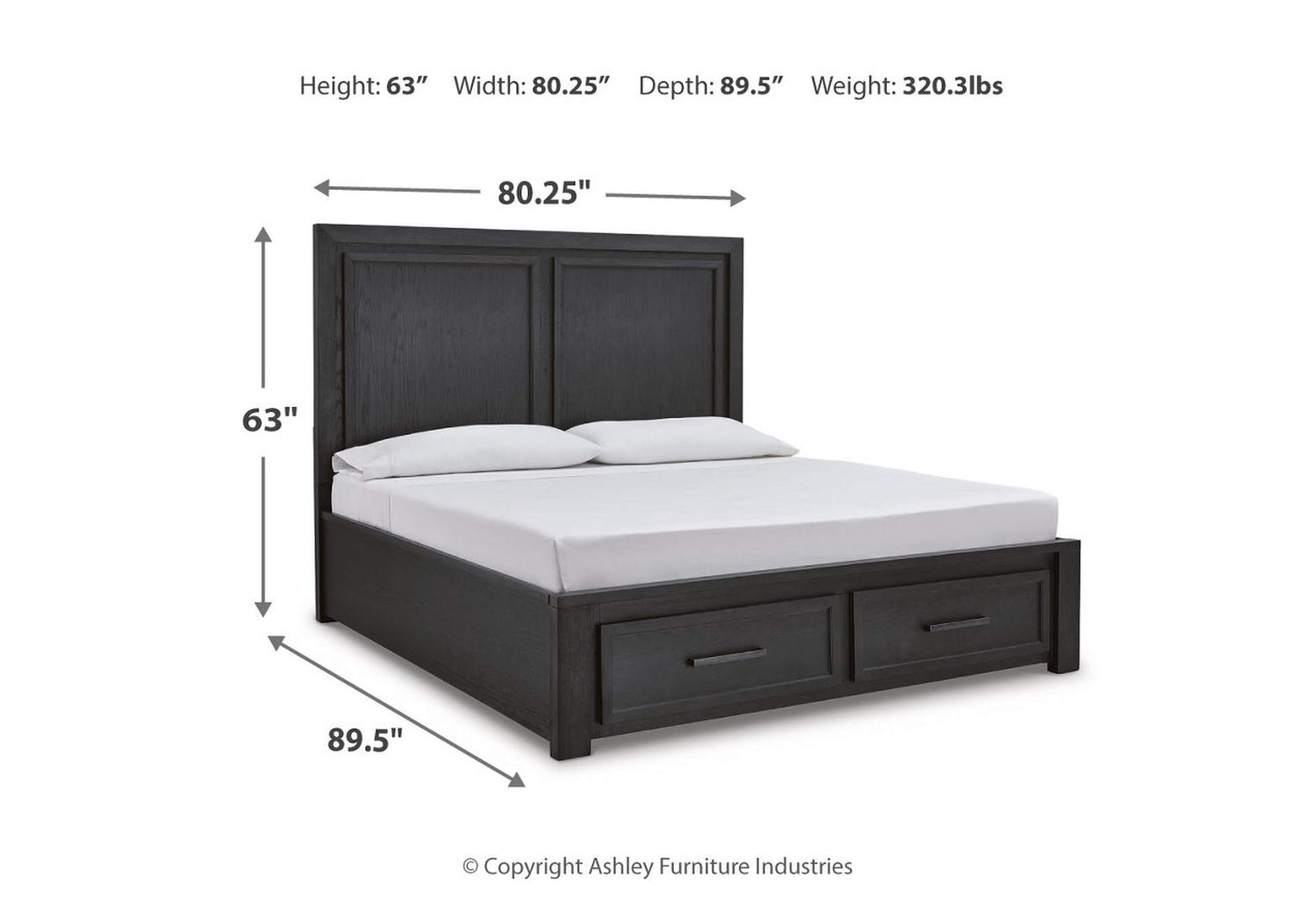 Foyland Cal King Panel Storage Bed, Dresser, Mirror, Chest and Nightstand,Signature Design By Ashley