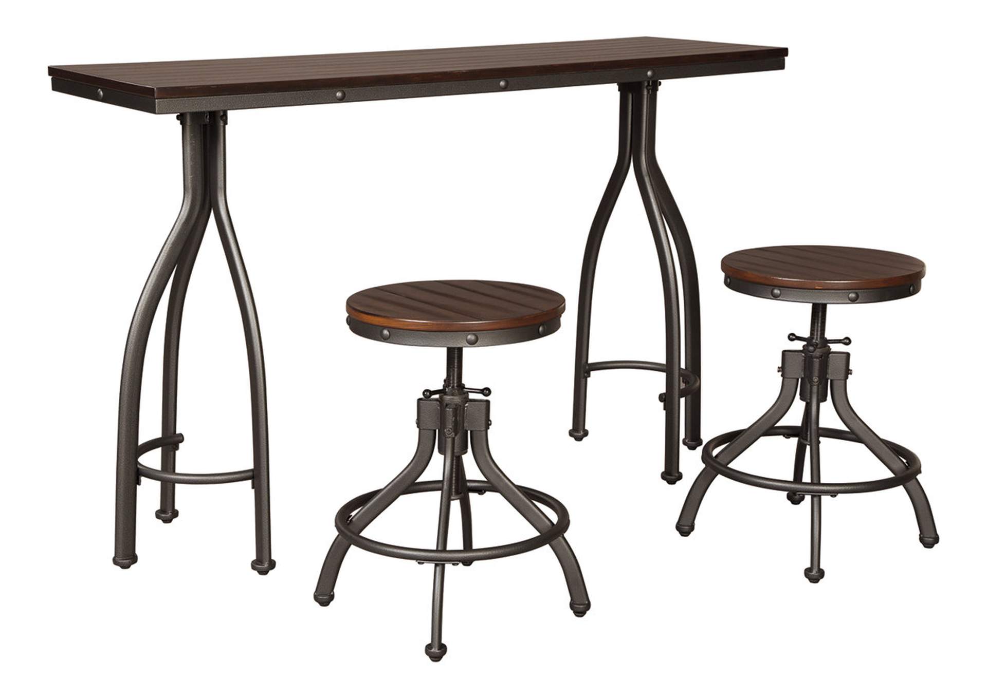 Odium Counter Height Dining Room Table and Bar Stools (Set of 3)