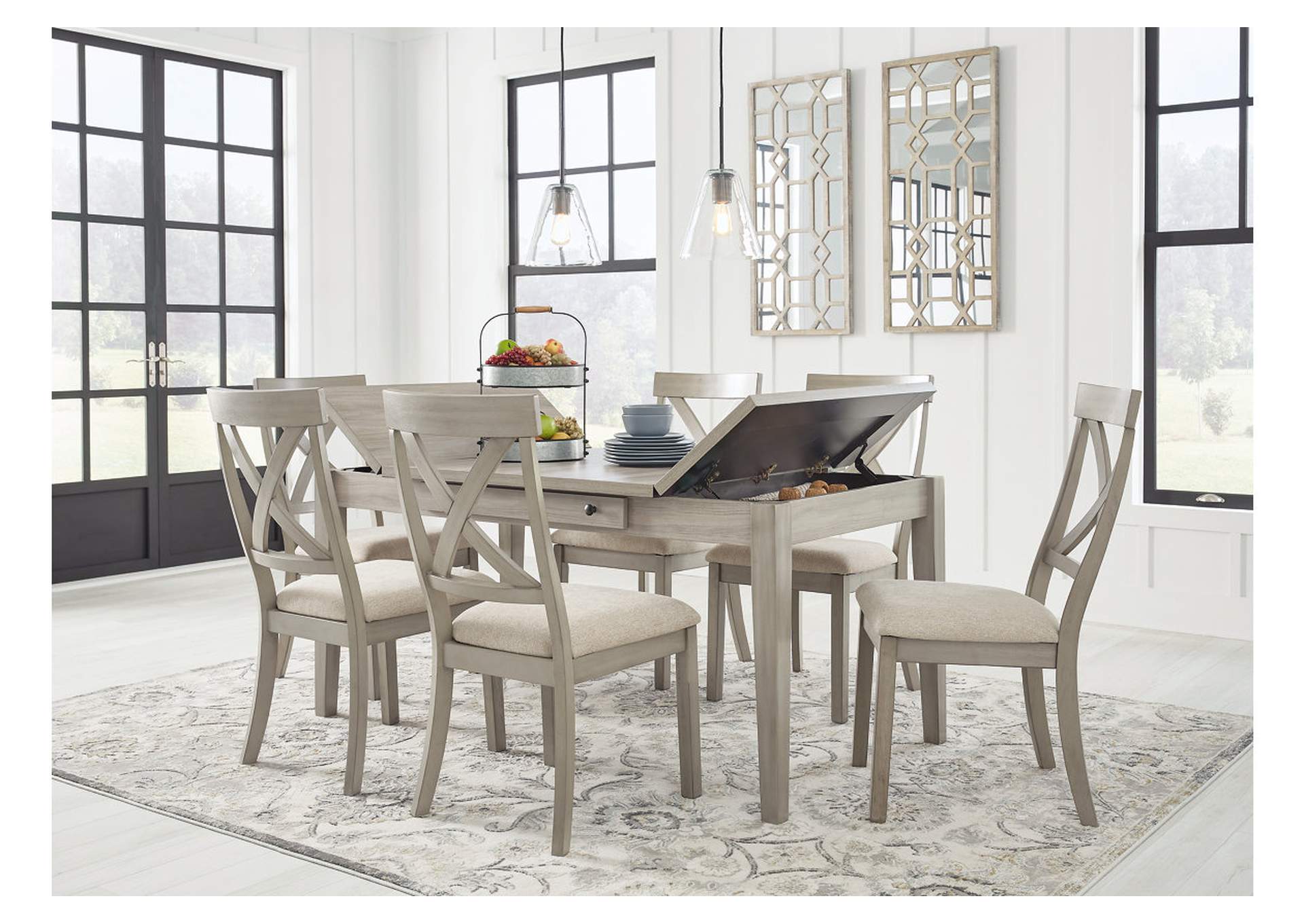 Parellen Dining Table and 6 Chairs,Signature Design By Ashley