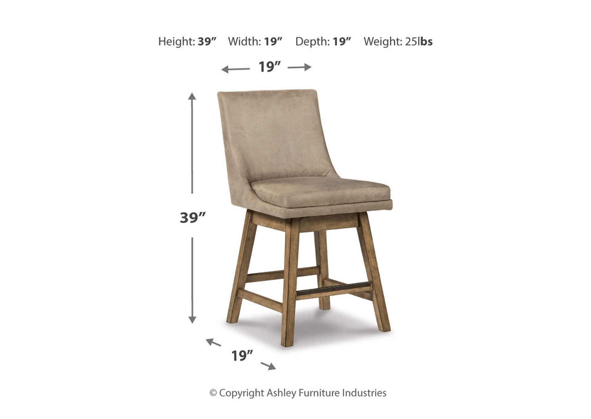 Tallenger Counter Height Bar Stool (Set of 2),Signature Design By Ashley