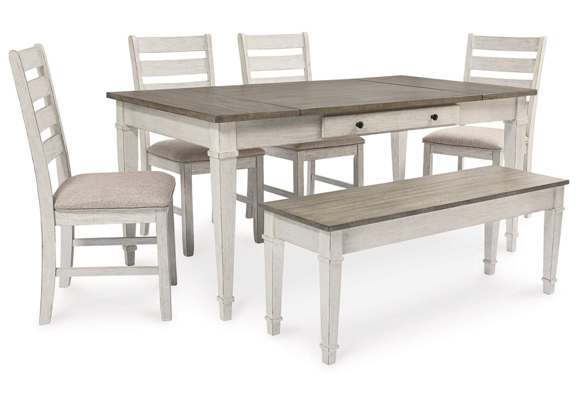 Skempton Dining Table and 4 Chairs and Bench,Signature Design By Ashley