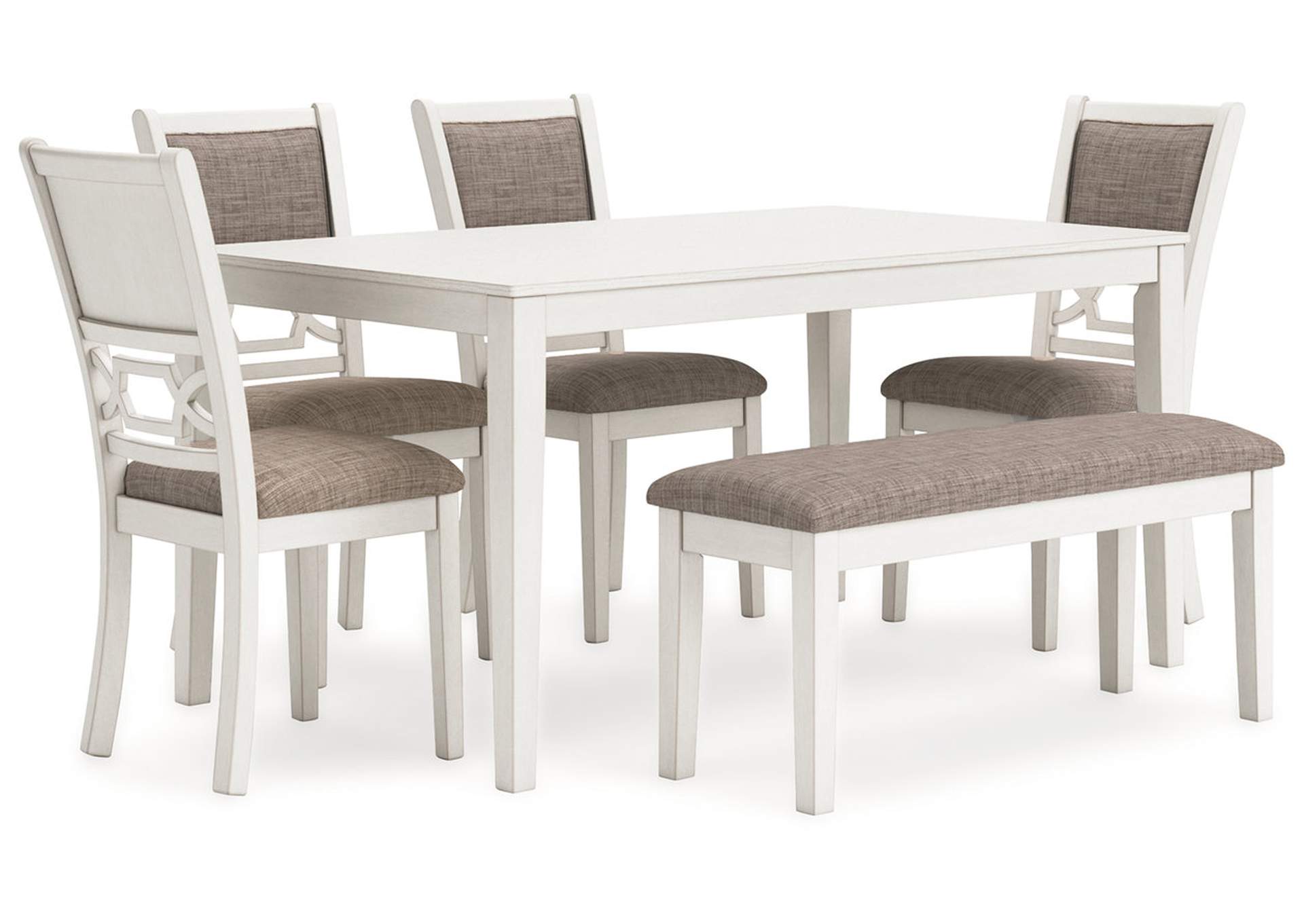 Erinberg Dining Table and 4 Chairs and Bench (Set of 6),Signature Design By Ashley