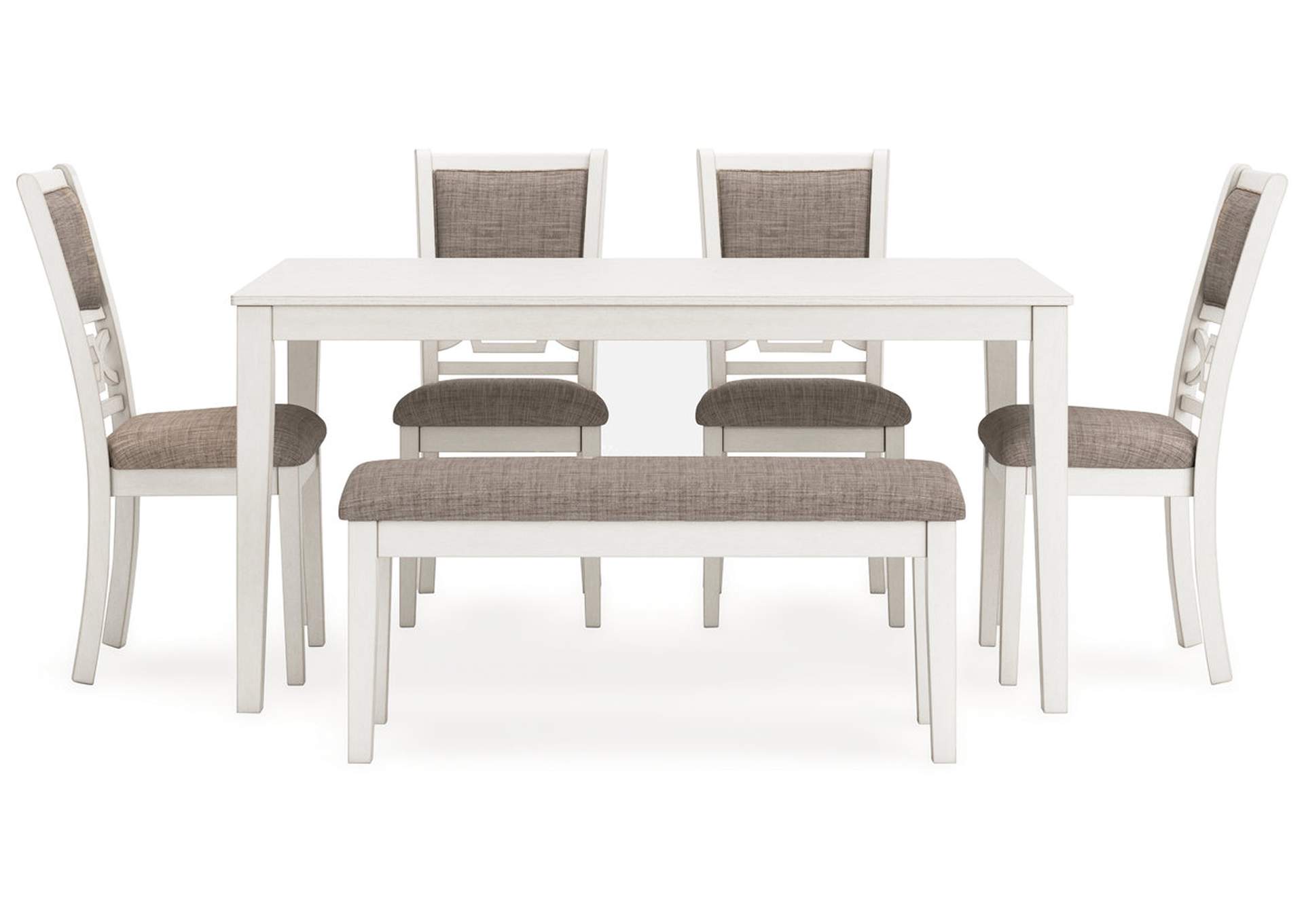 Erinberg Dining Table and 4 Chairs and Bench (Set of 6),Signature Design By Ashley