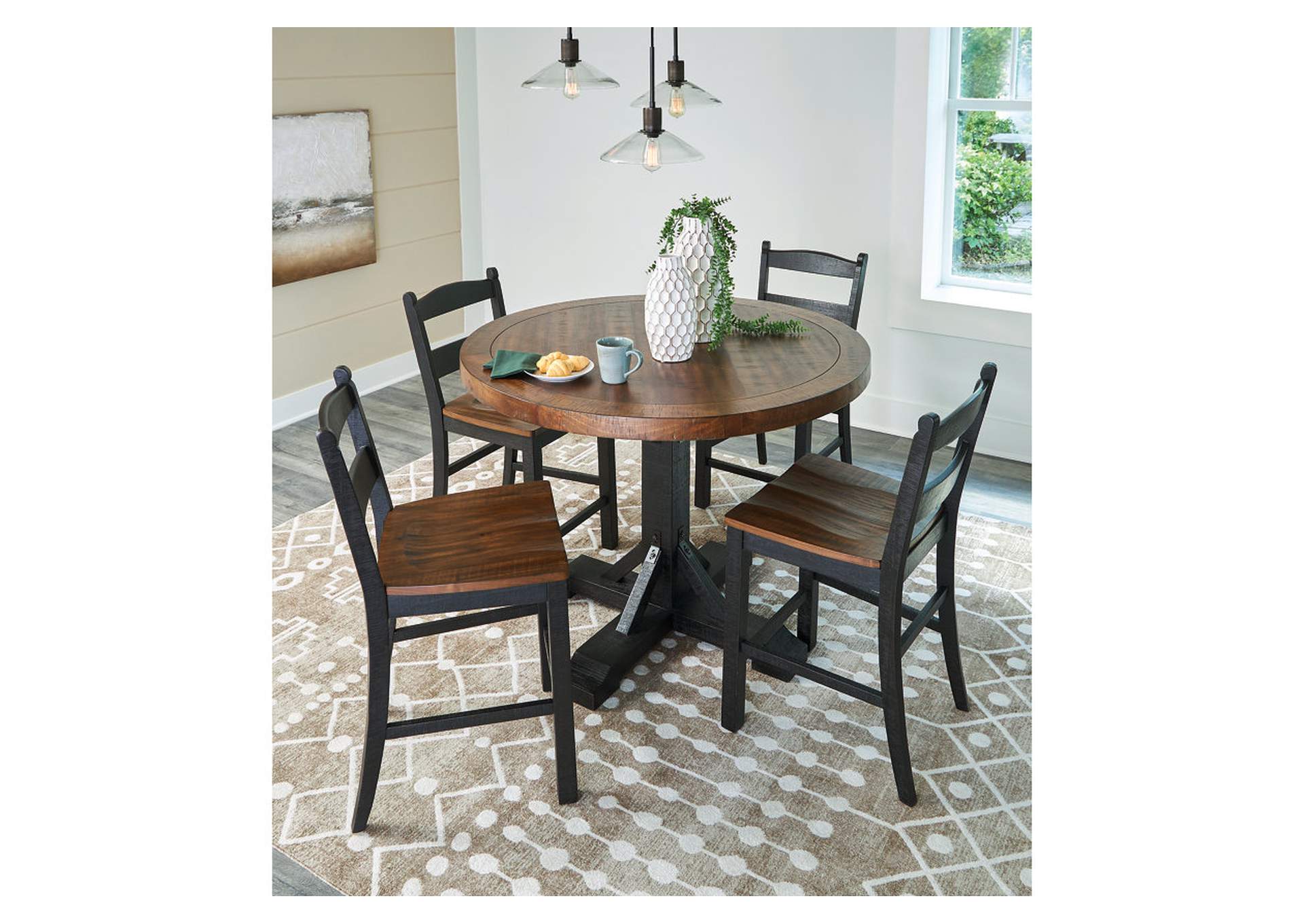 Valebeck Counter Height Dining Table and 4 Barstools with Storage,Signature Design By Ashley