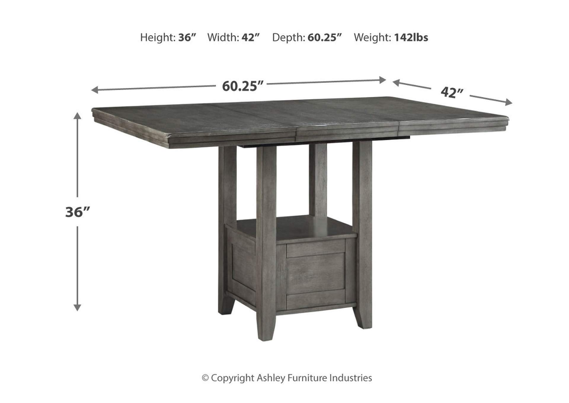 Hallanden Counter Height Dining Table and 6 Barstools with Storage,Signature Design By Ashley