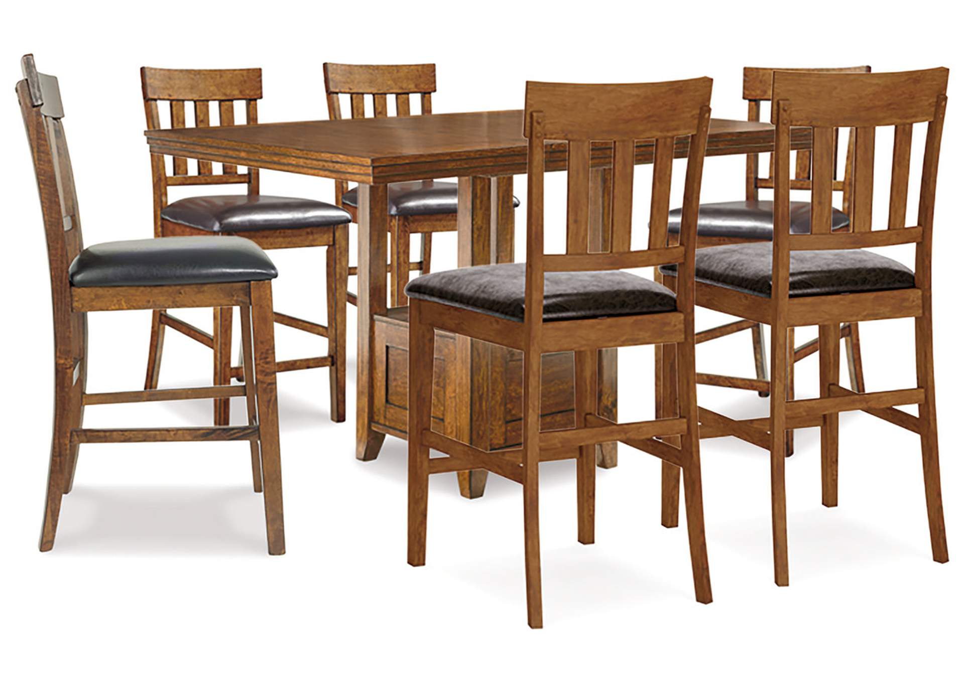 Ralene Counter Height Dining Table and 6 Barstools,Signature Design By Ashley