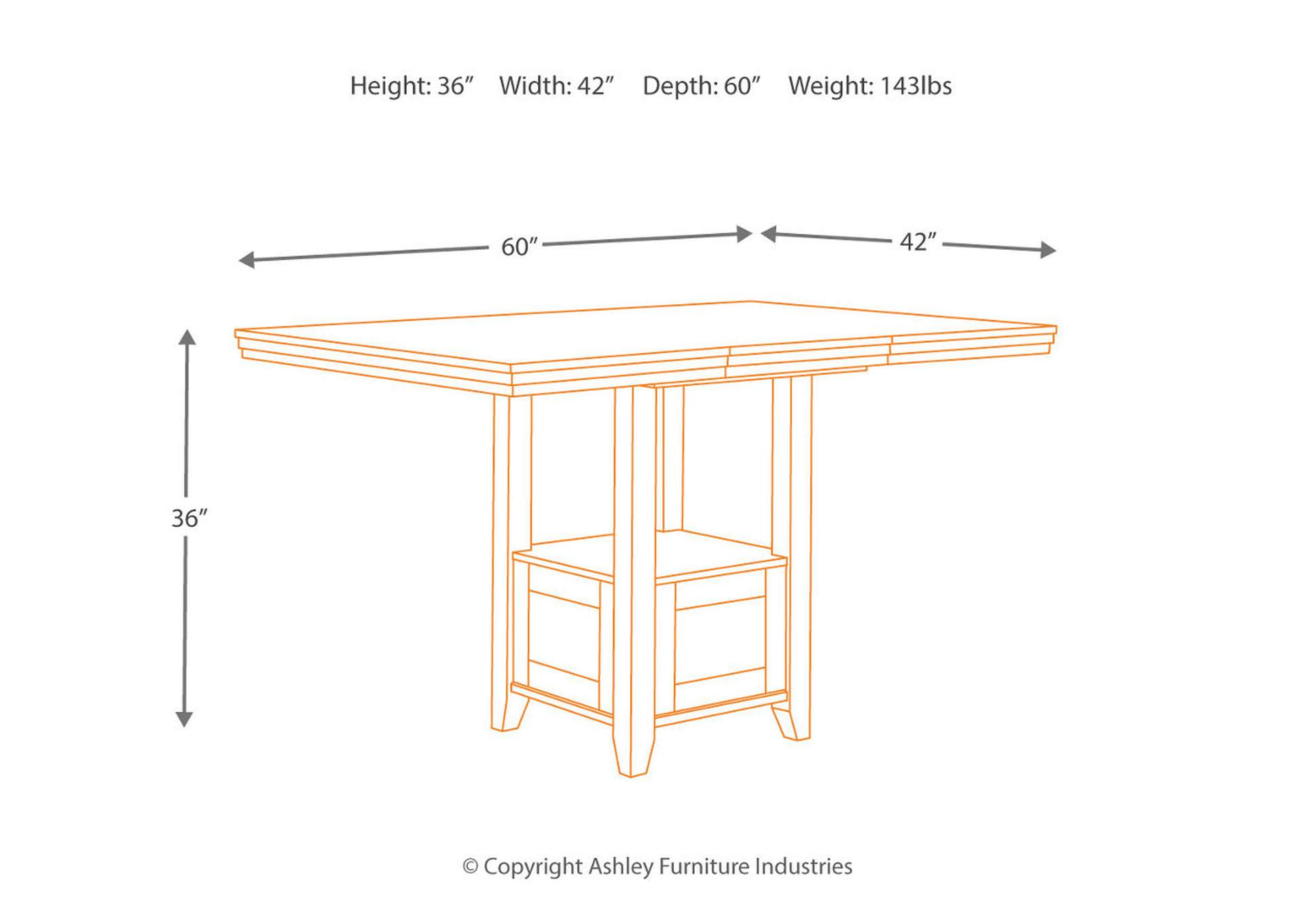 Ralene Counter Height Dining Table and 6 Barstools with Storage,Signature Design By Ashley
