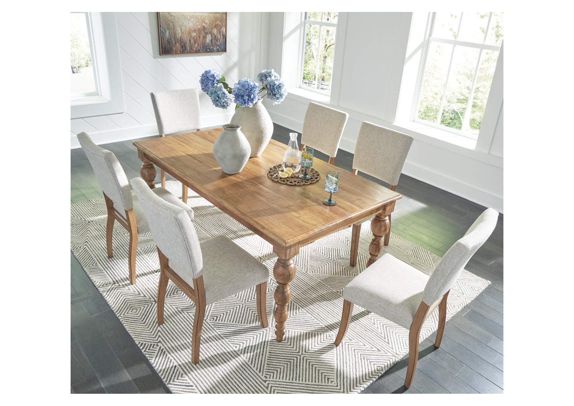 Rybergston Dining Table and 6 Chairs,Signature Design By Ashley