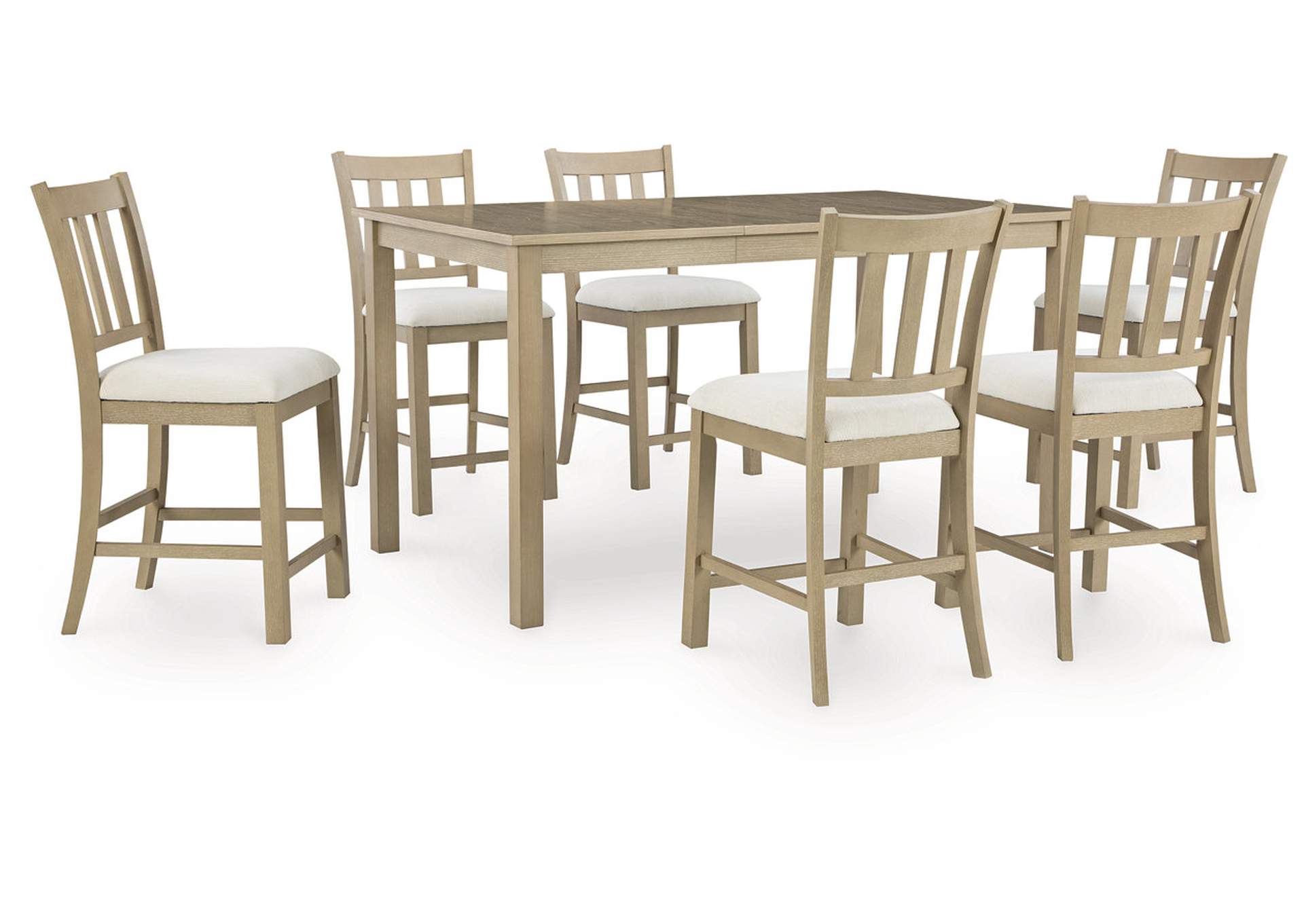 Calmoro Counter Height Dining Table and 6 Barstools,Ashley