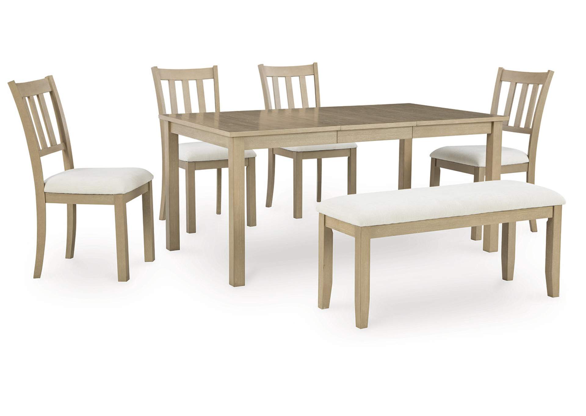 Calmoro Dining Table and 4 Chairs and Bench,Ashley