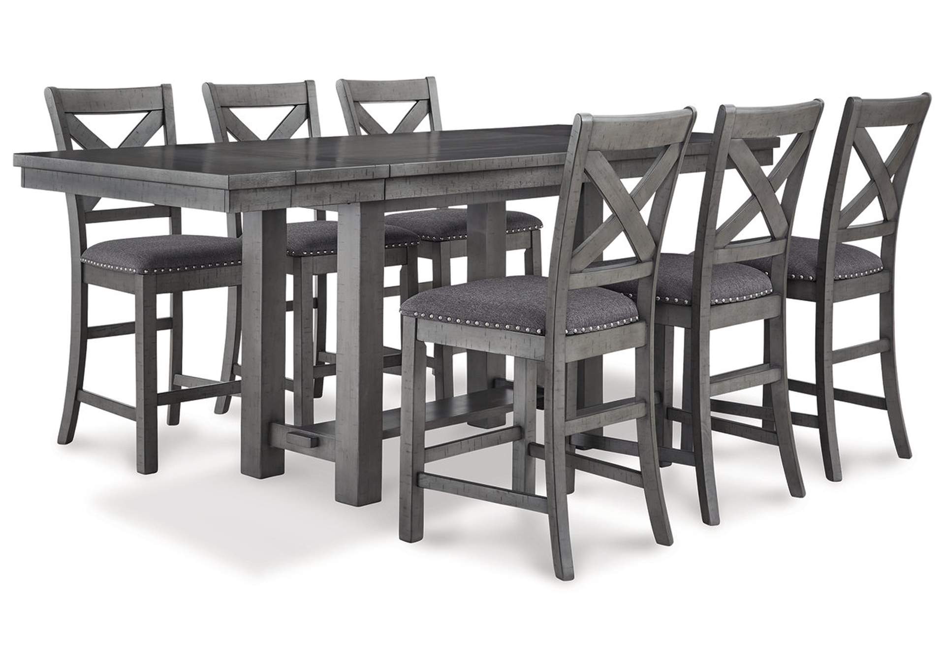 Myshanna Counter Height Dining Table and 6 Barstools,Signature Design By Ashley