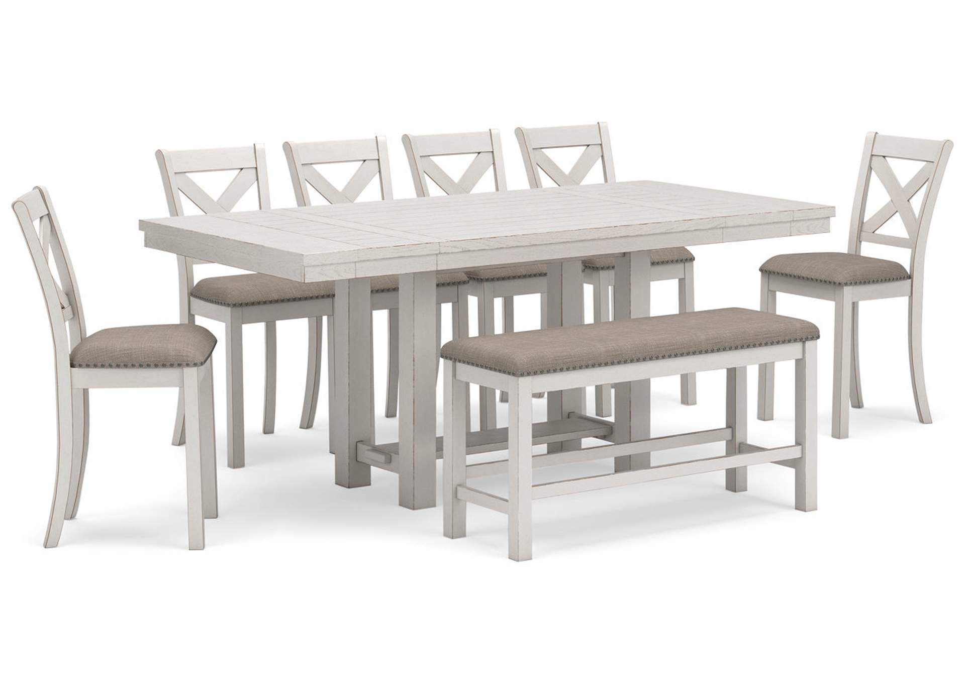 Robbinsdale Counter Height Dining Table and 6 Barstools and Bench,Signature Design By Ashley