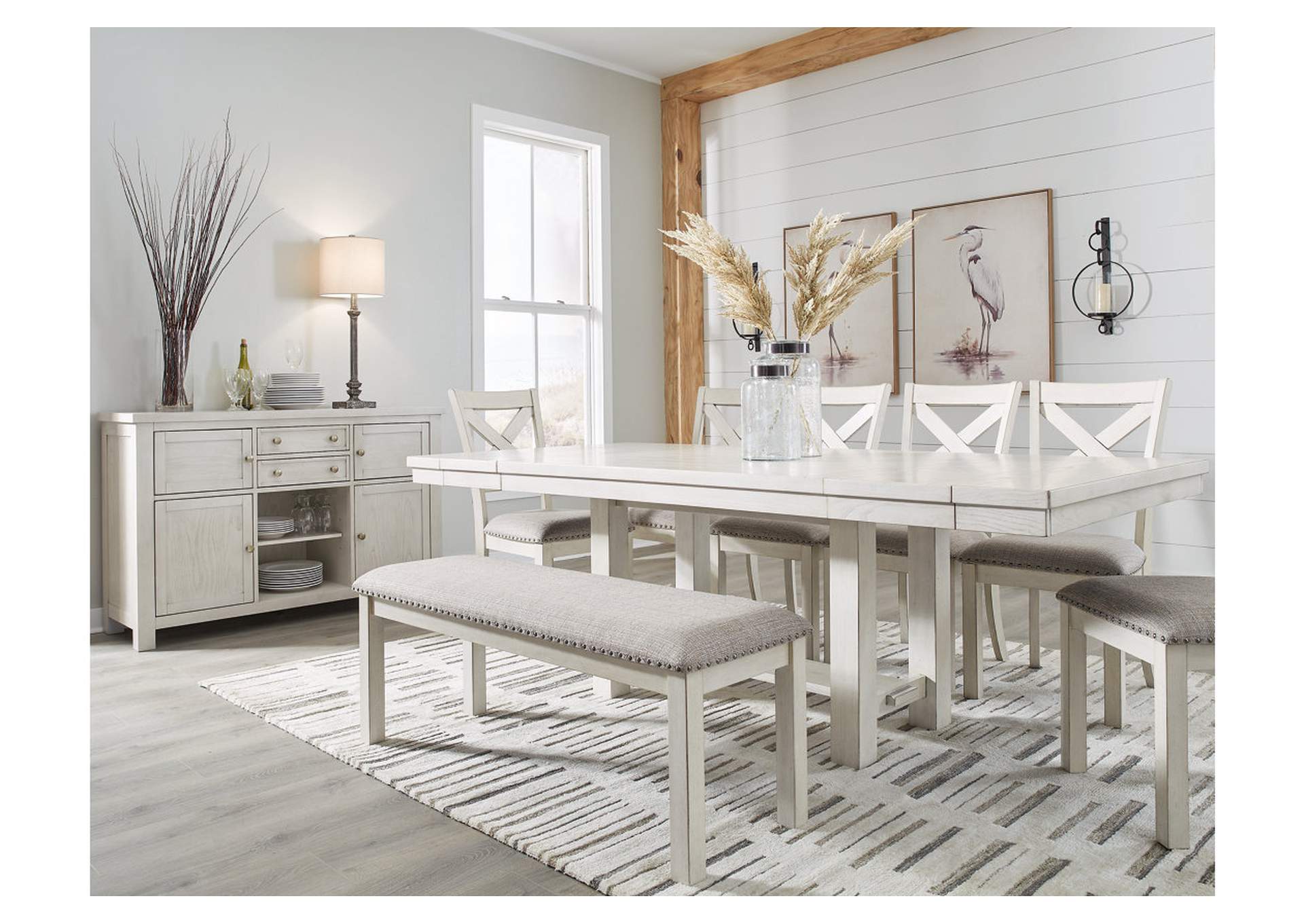 Robbinsdale Dining Table and 6 Chairs and Bench,Signature Design By Ashley