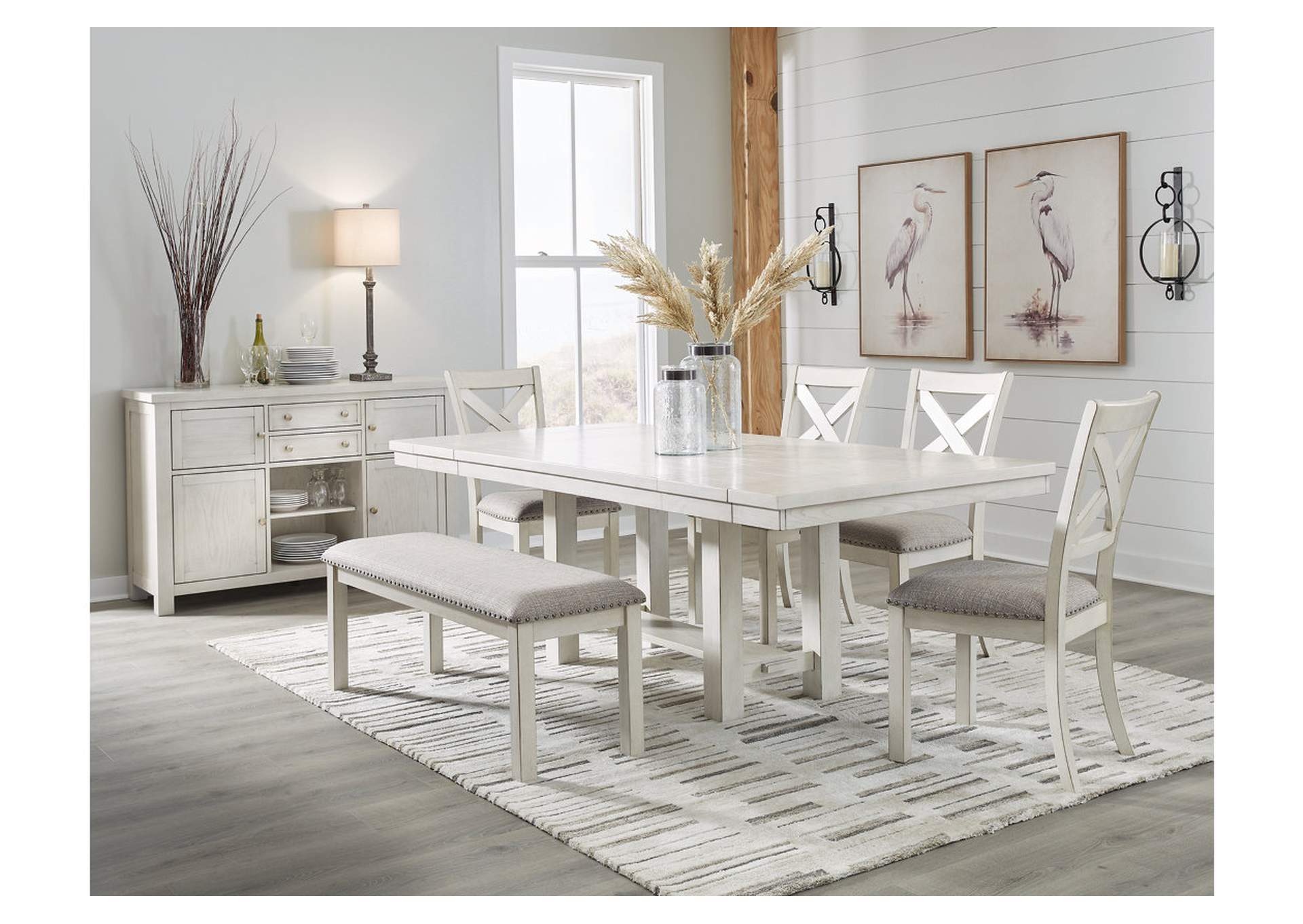 Robbinsdale Dining Table and 4 Chairs and Bench,Signature Design By Ashley