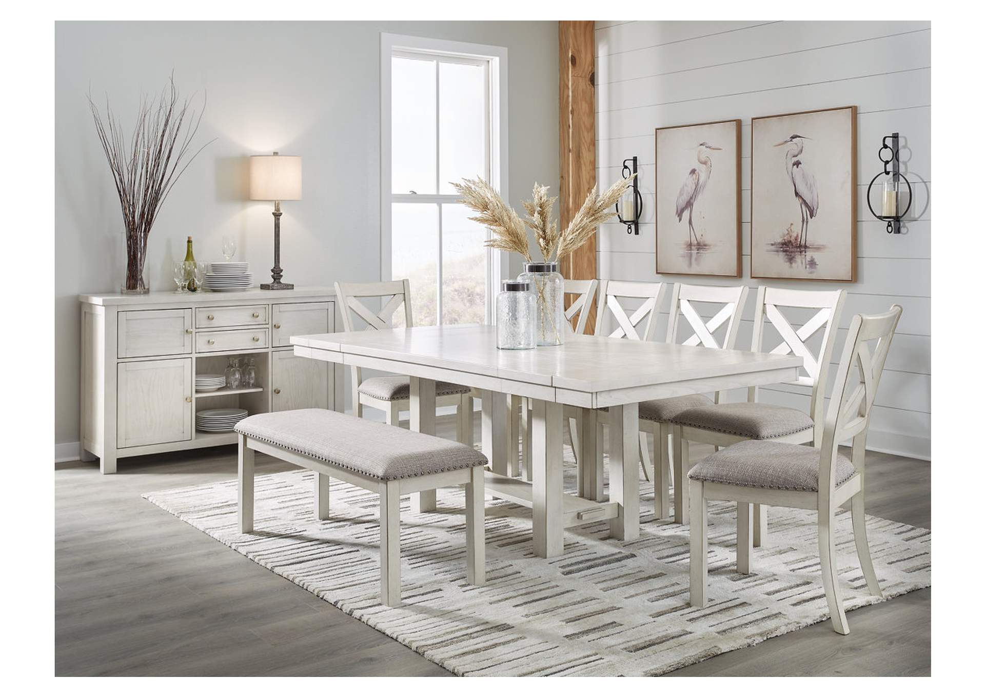 Robbinsdale Dining Table and 6 Chairs and Bench,Signature Design By Ashley