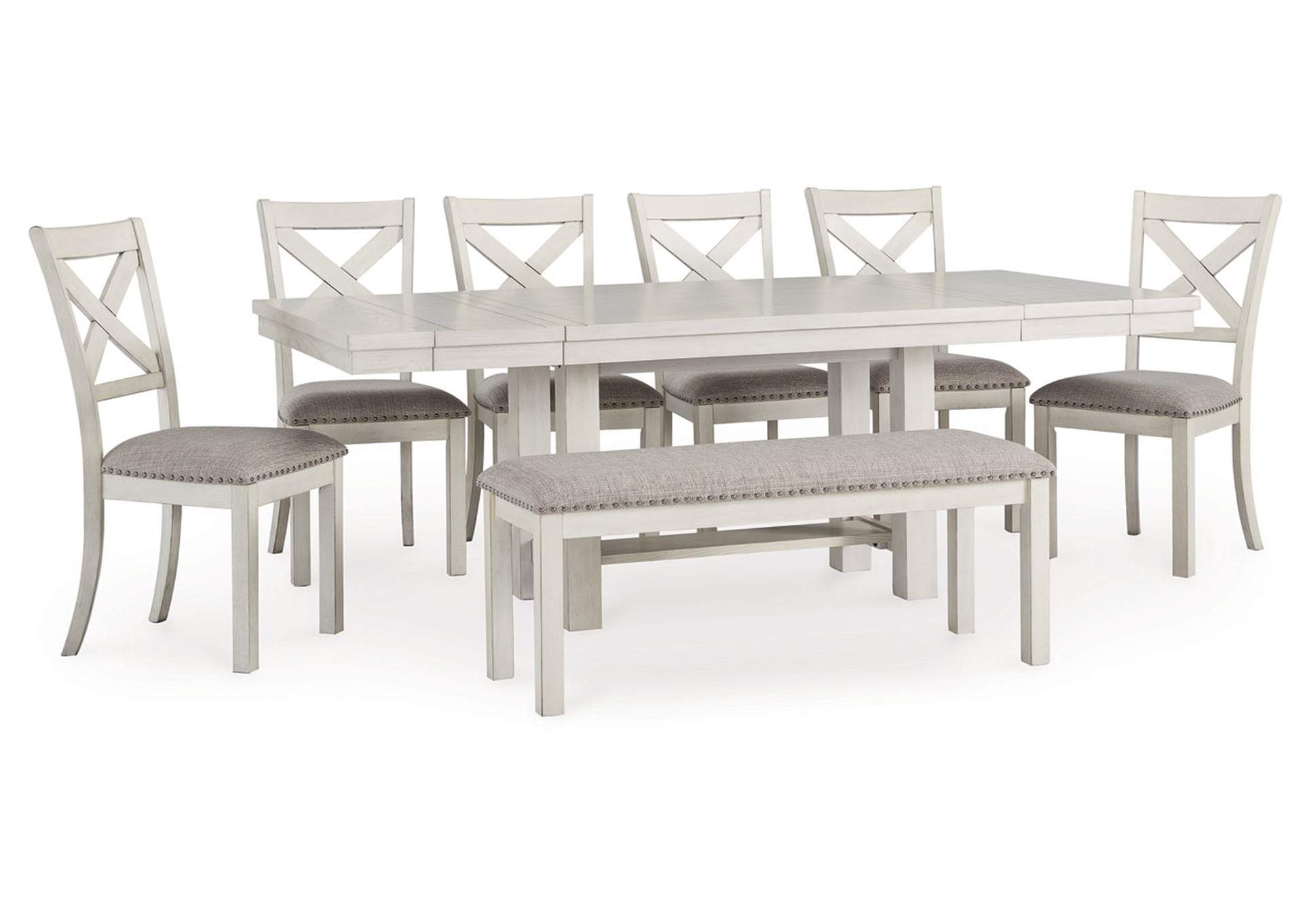 Robbinsdale Dining Table and 6 Chairs and Bench,Signature Design By Ashley