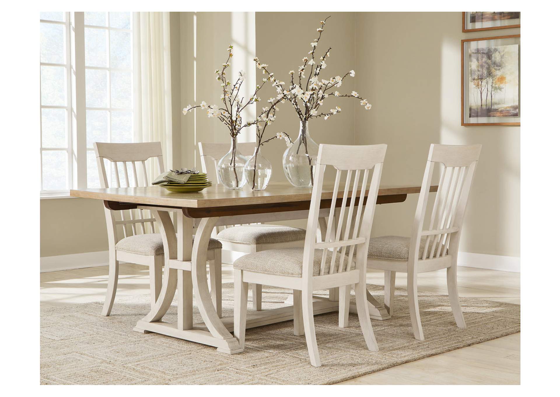 Shaybrock Dining Table and 4 Chairs with Storage,Benchcraft