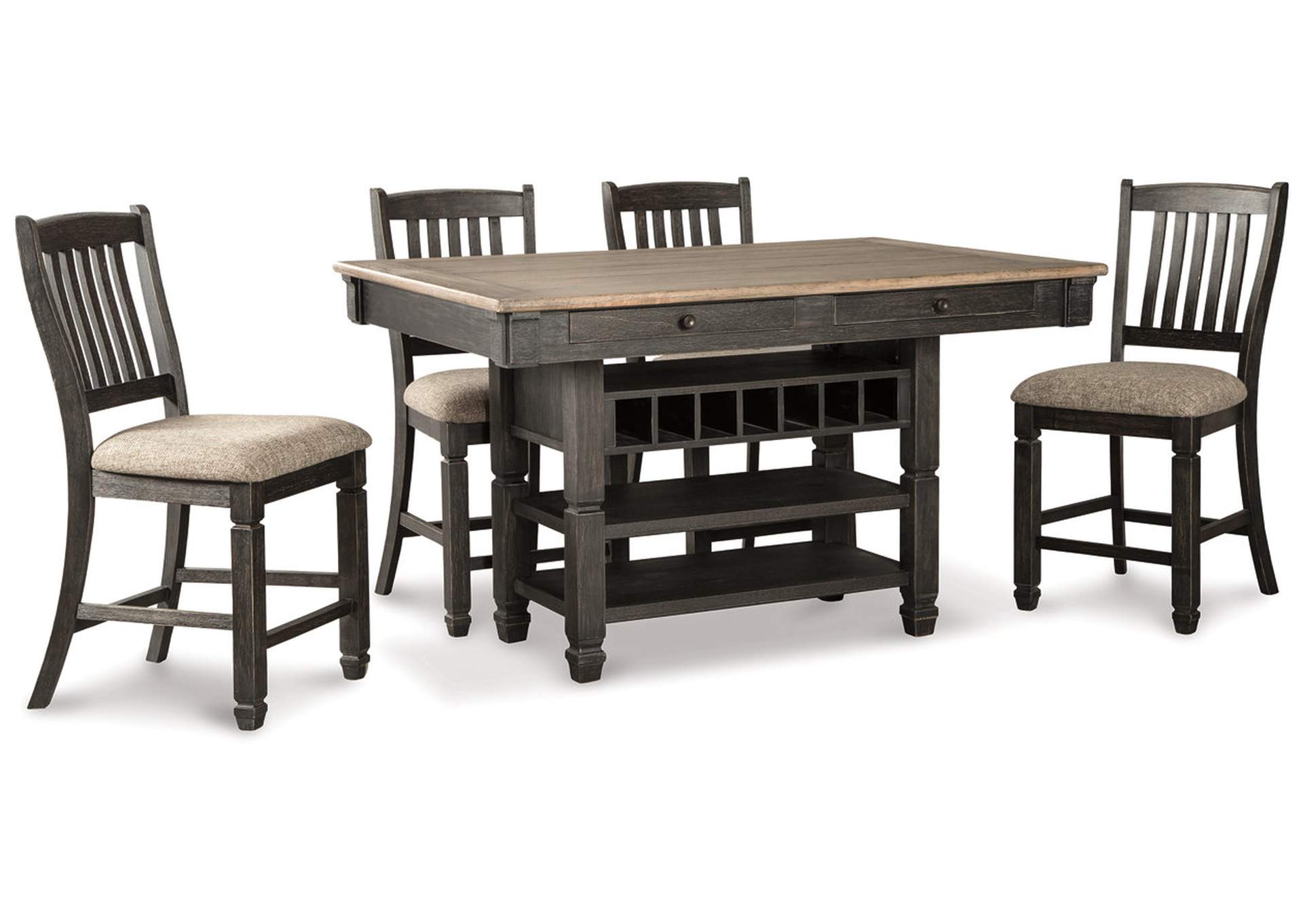 Tyler Creek Counter Height Dining Table with 4 Barstools,Signature Design By Ashley
