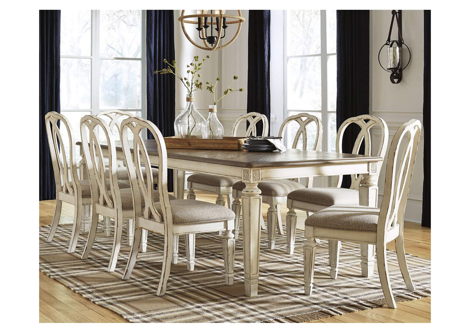 Realyn Dining Extension Table and 8 Chairs,Signature Design By Ashley